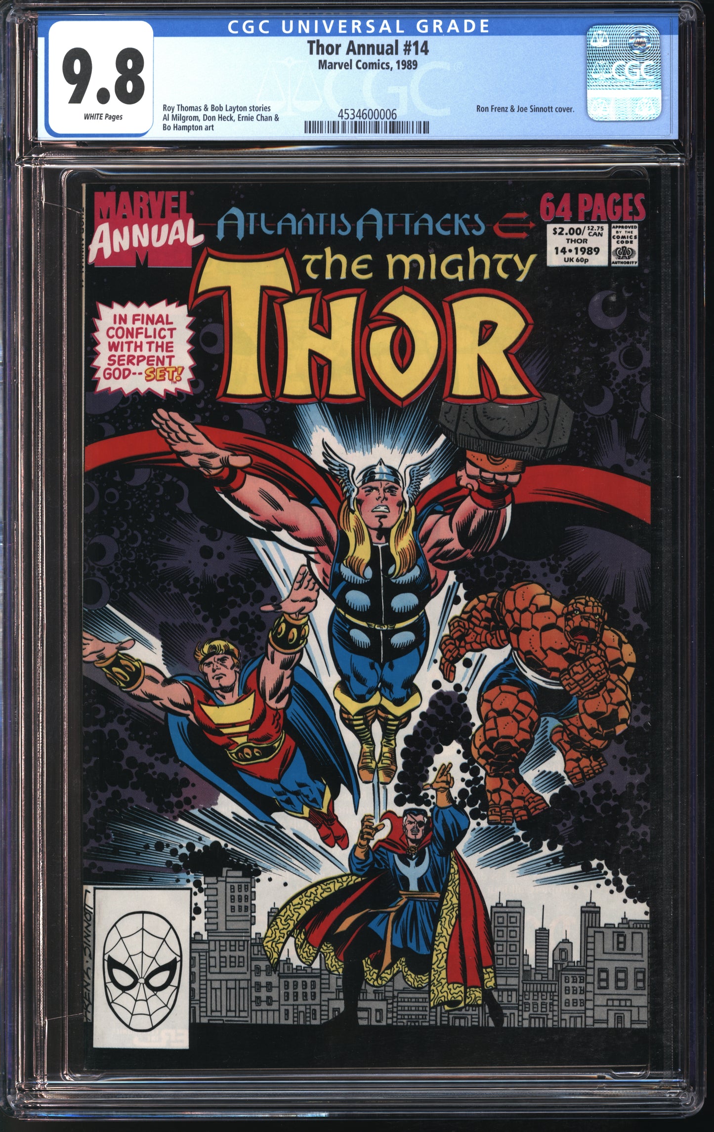 Marvel Comics Thor Annual #14 1989 CGC 9.8 White Pages