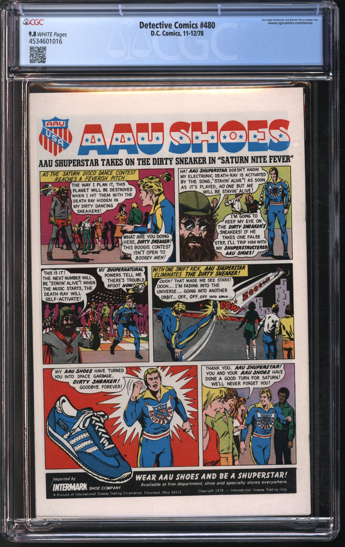 D.C. Comics Detective Comics #480 11-12/78 CGC 9.8 White Pages