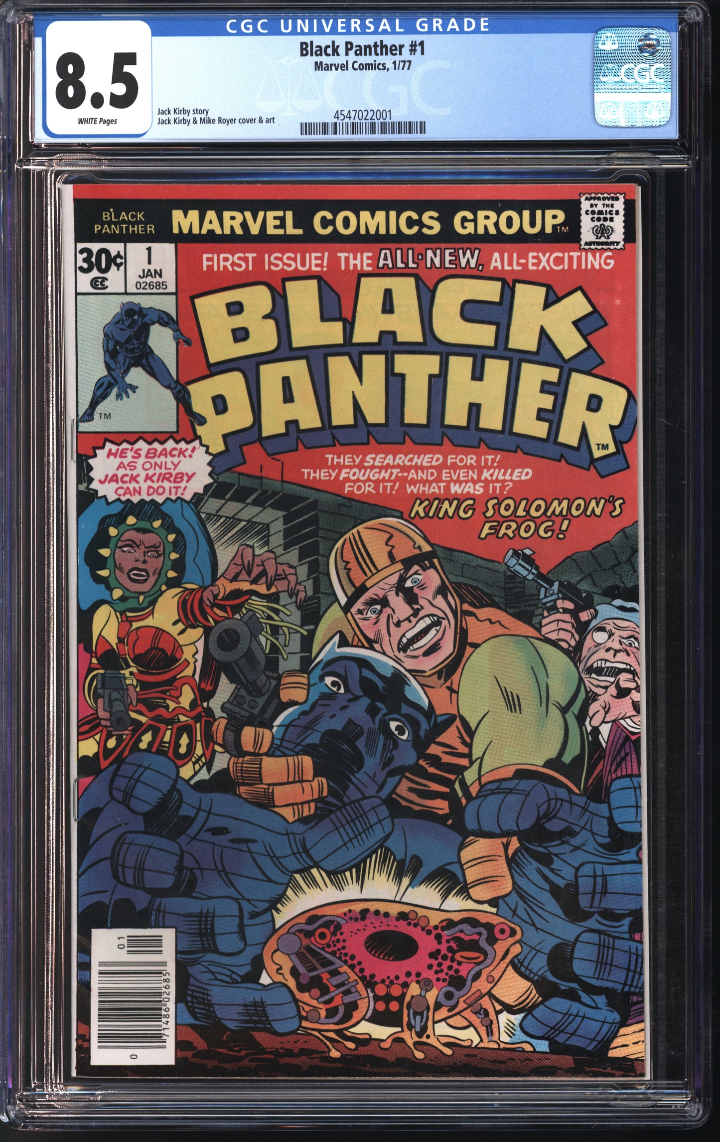 Marvel Comics Black Panther #1 1/77 CGC 8.5 White Pages