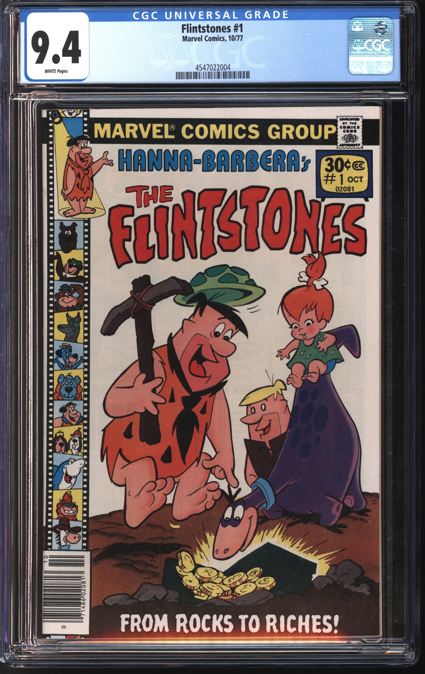Marvel Comics Flintstones #1 10/77 CGC 9.4 White Pages