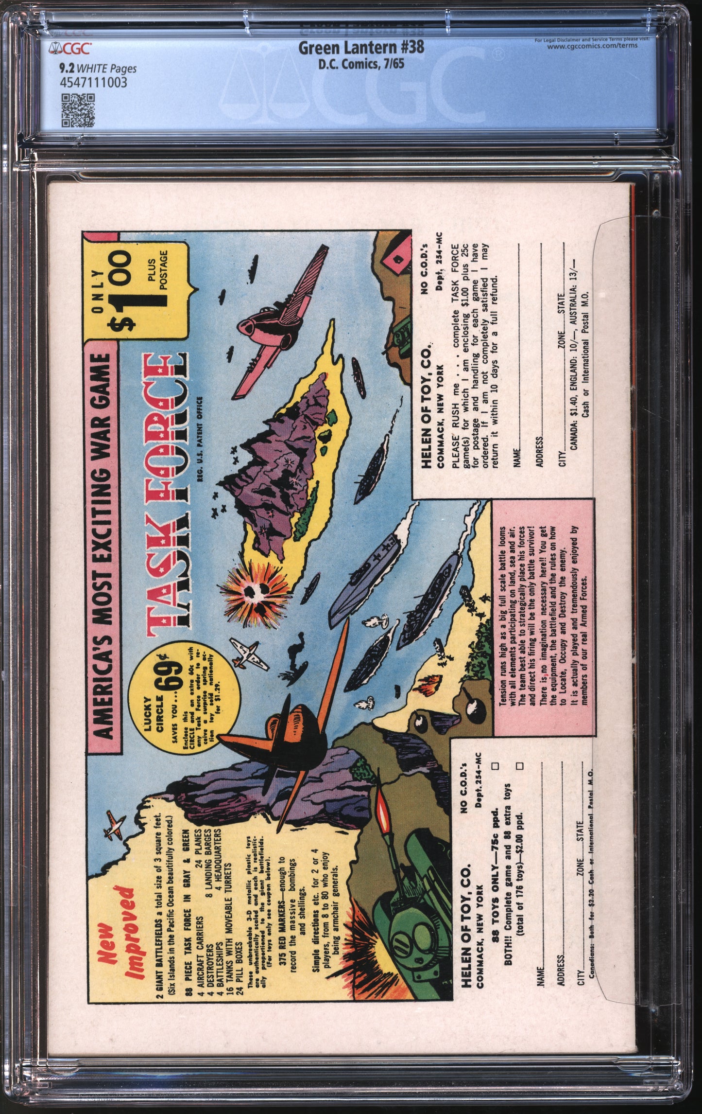 Marvel Comics Green Lantern #38 7/65 CGC 9.2 White Pages