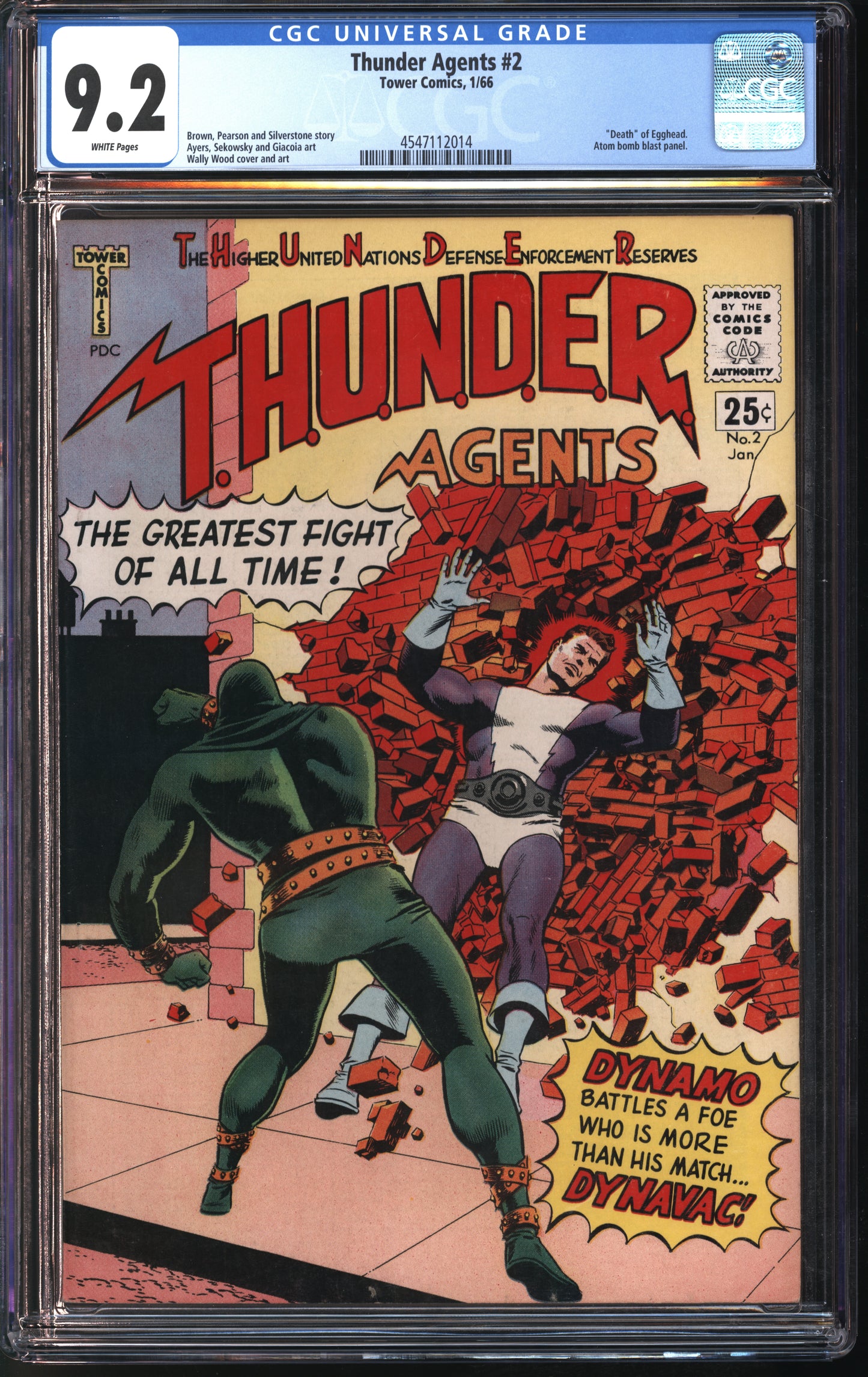 Tower Comics Thunder Agents #2 1/66 CGC 9.2 White Pages