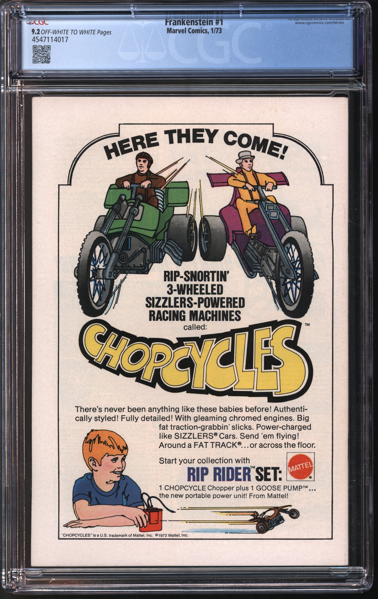 Marvel Comics Frankenstein #1 1/73 CGC 9.2 Off-White to White Pages
