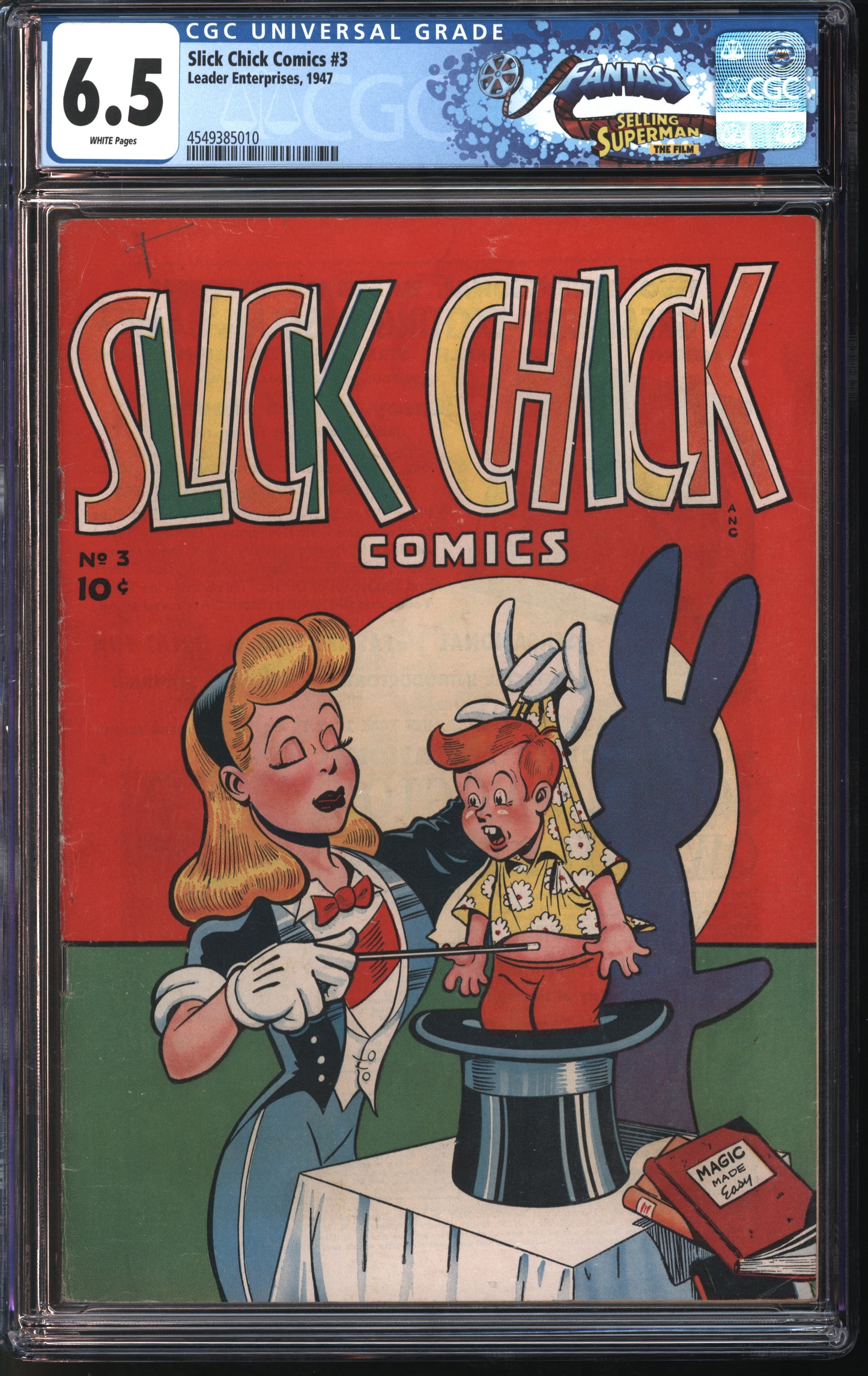 Leader Enterprises Slick Chick Comics #3 1947 FANTAST CGC 6.5 White Pages
