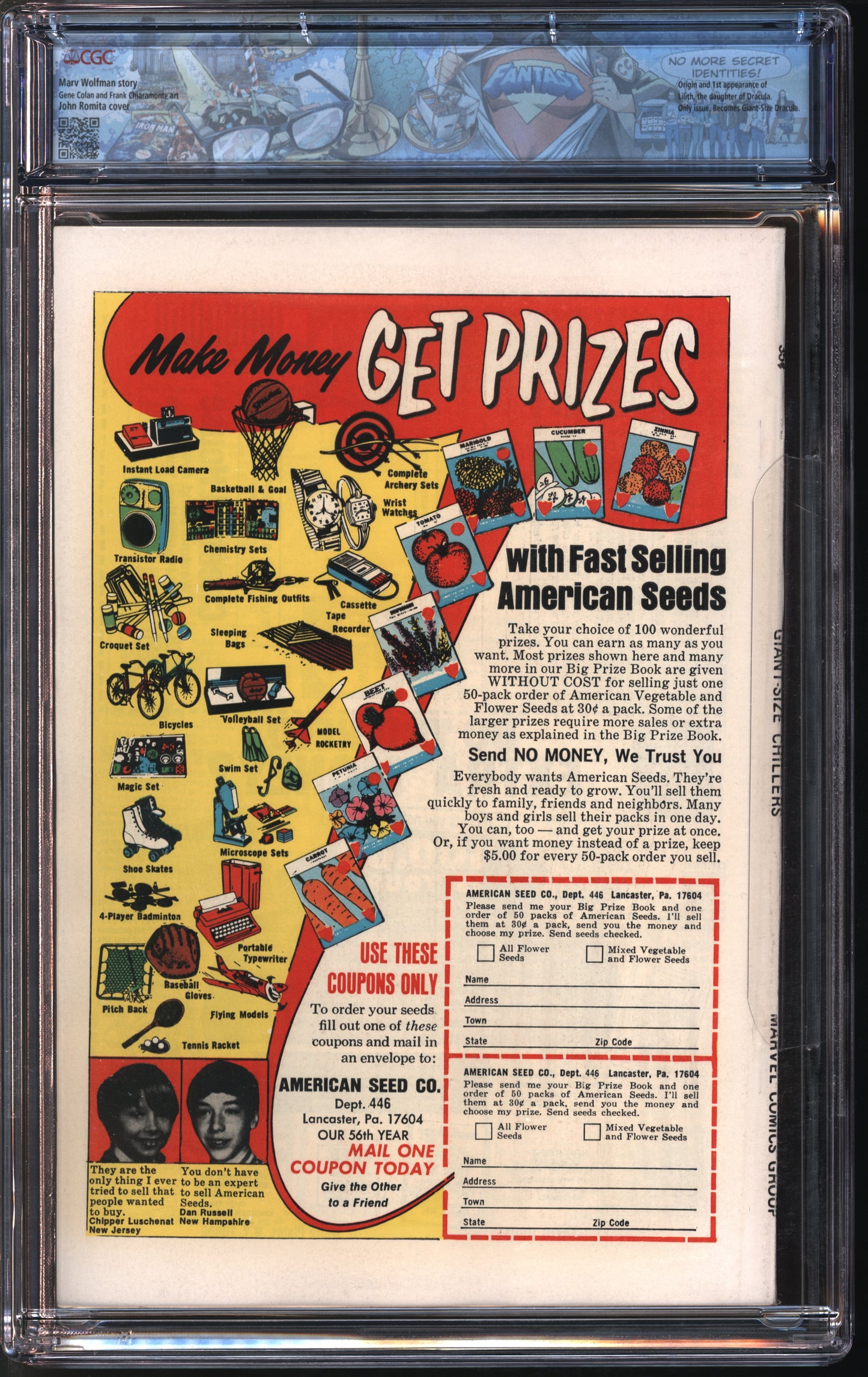 Marvel Comics Giant-Size Chillers #1 6/74 FANTAST CGC 9.6 Off-White to White Pages