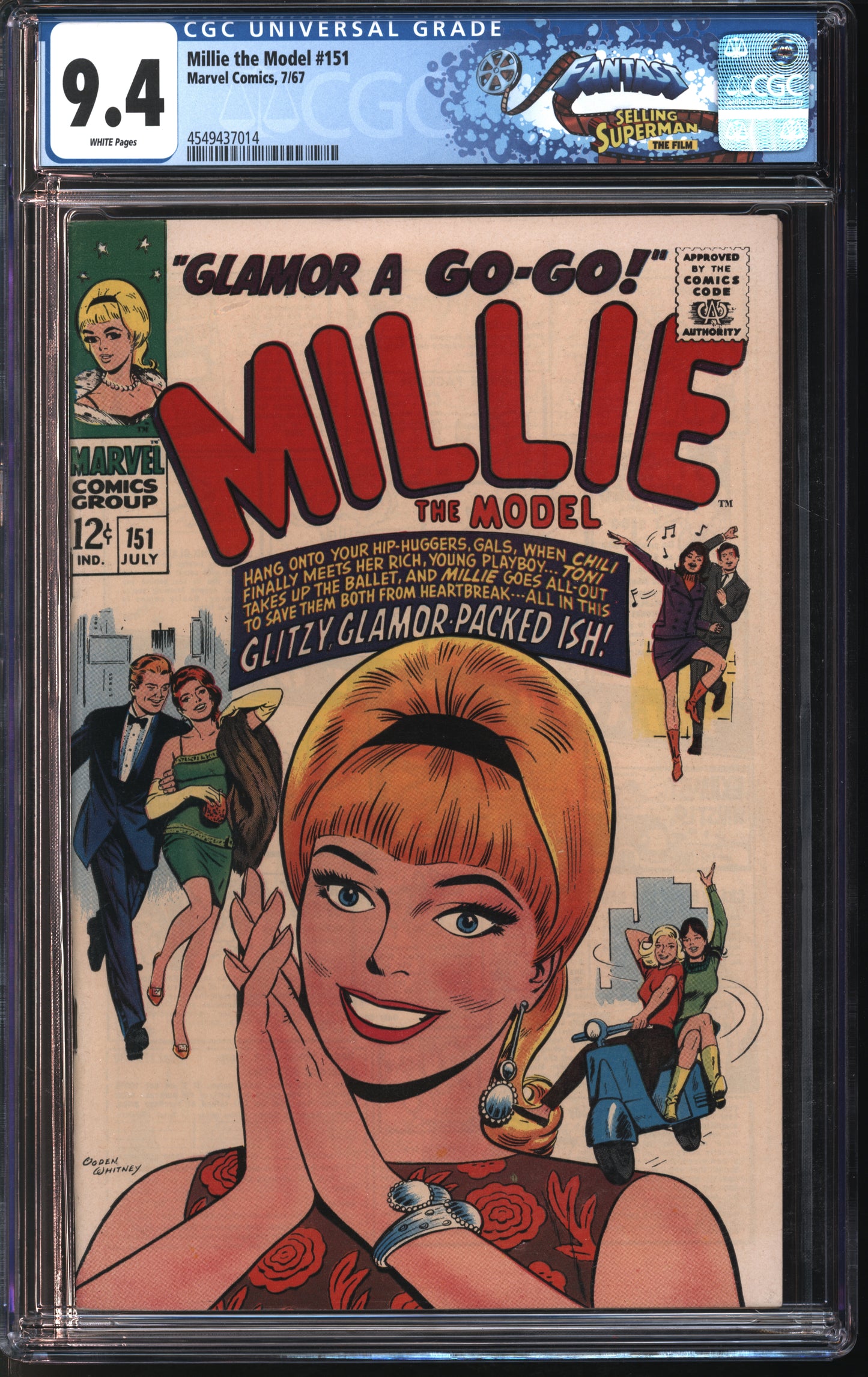 Marvel Comics Millie the Model #151 7/67 FANTAST CGC 9.4 White Pages