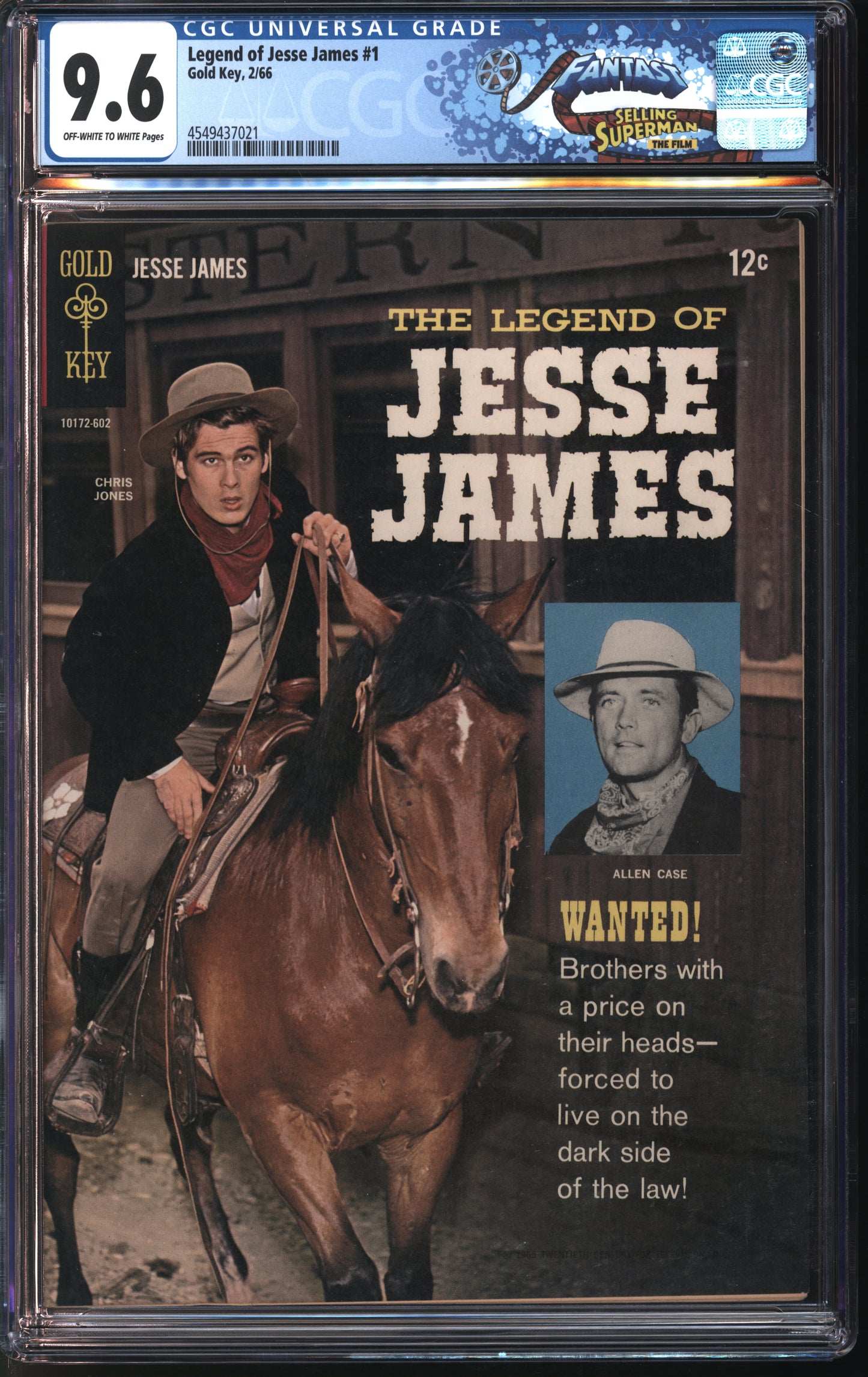 Gold Key Legend of Jesse James #1 2/66 FANTAST CGC 9.6 Off-White to White Pages