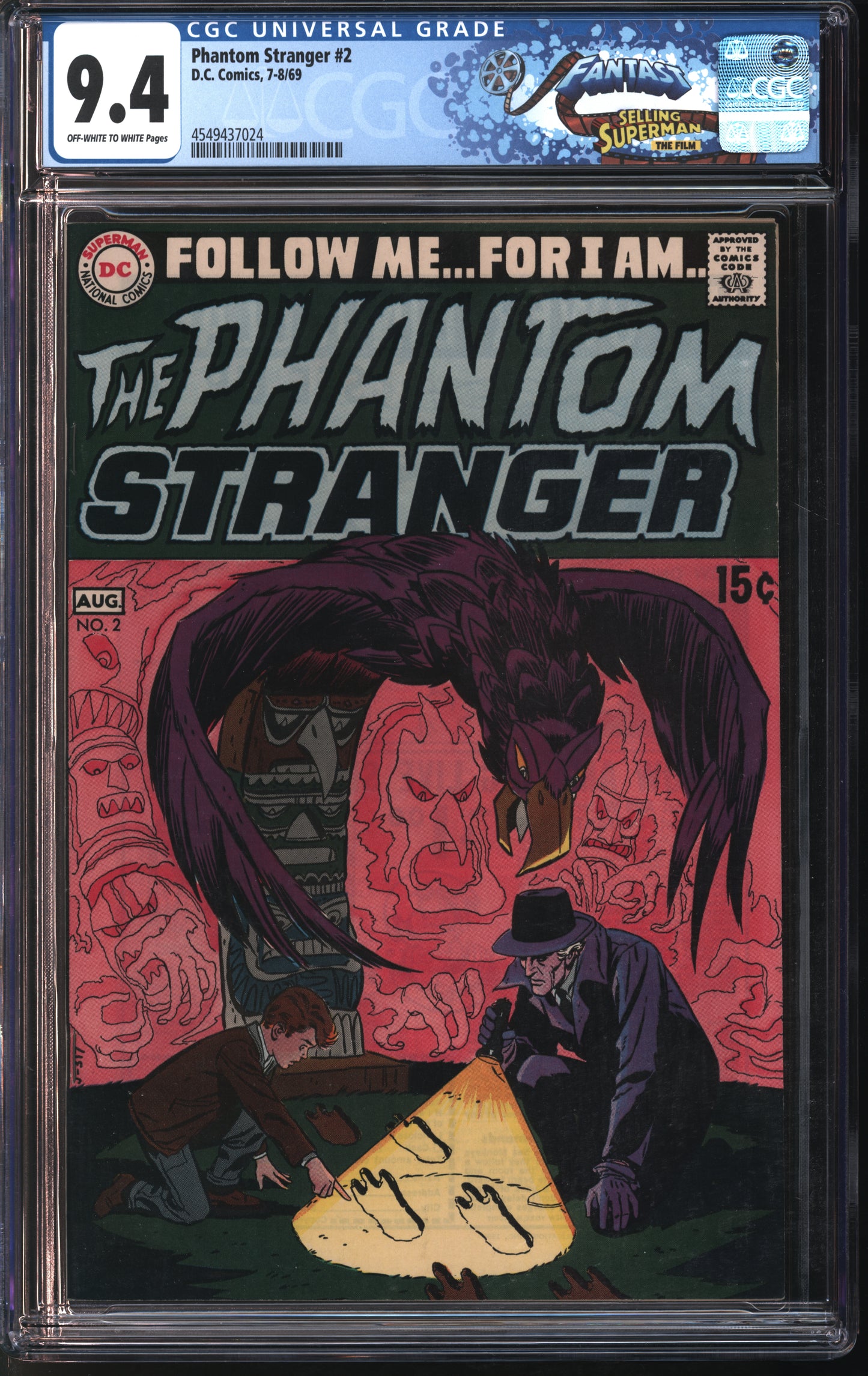 D.C. Comics Phantom Stranger #2 7-8/69 FANTAST CGC 9.4 Off-White to White Pages