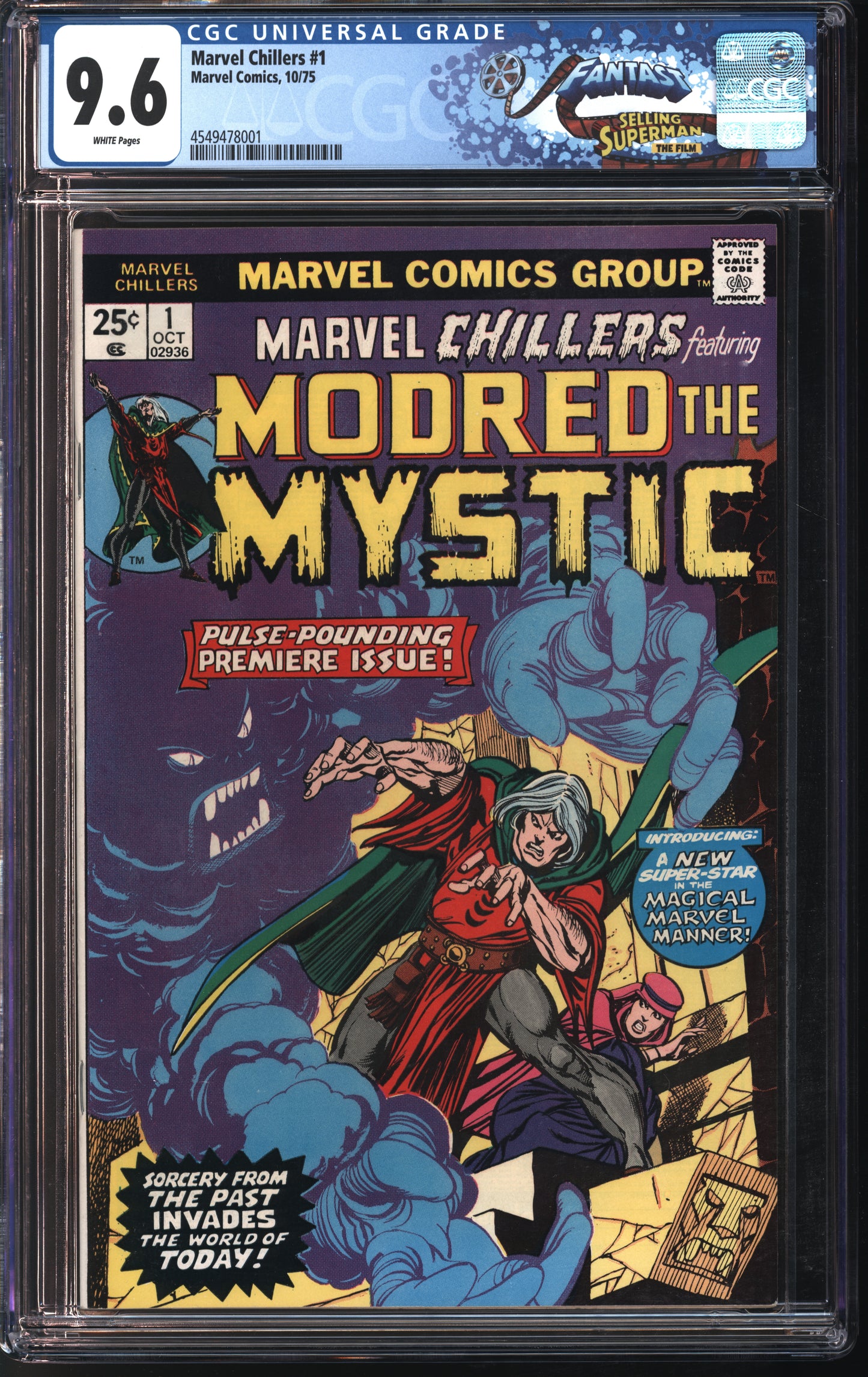 Marvel Comics Marvel Chillers #1 10/75 FANTAST CGC 9.6 White Pages