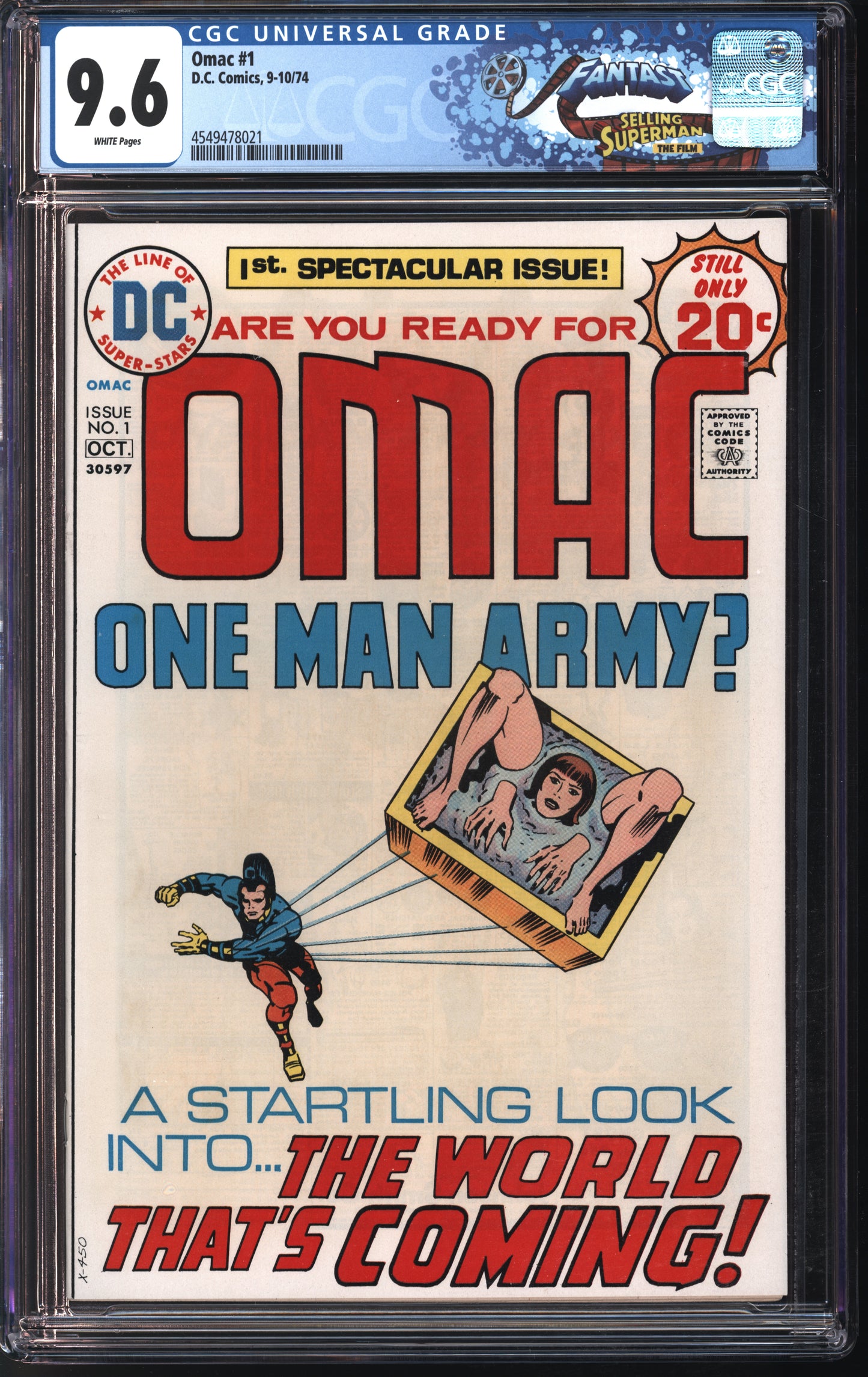 D.C. Comics Omac #1 9-10/74 FANTAST CGC 9.6 White Pages