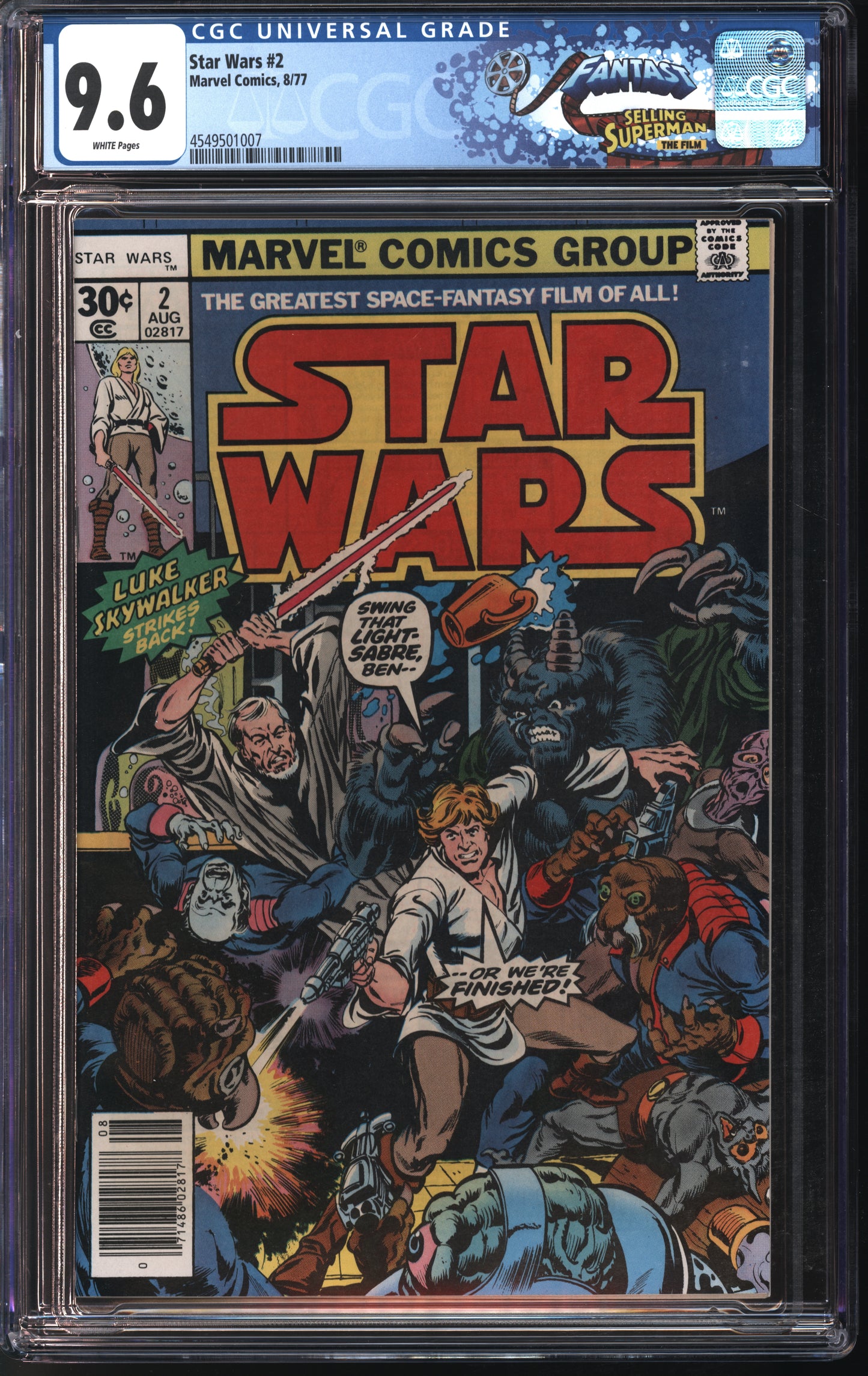 Marvel Comics Star Wars #2 8/77 FANTAST CGC 9.6 White Pages