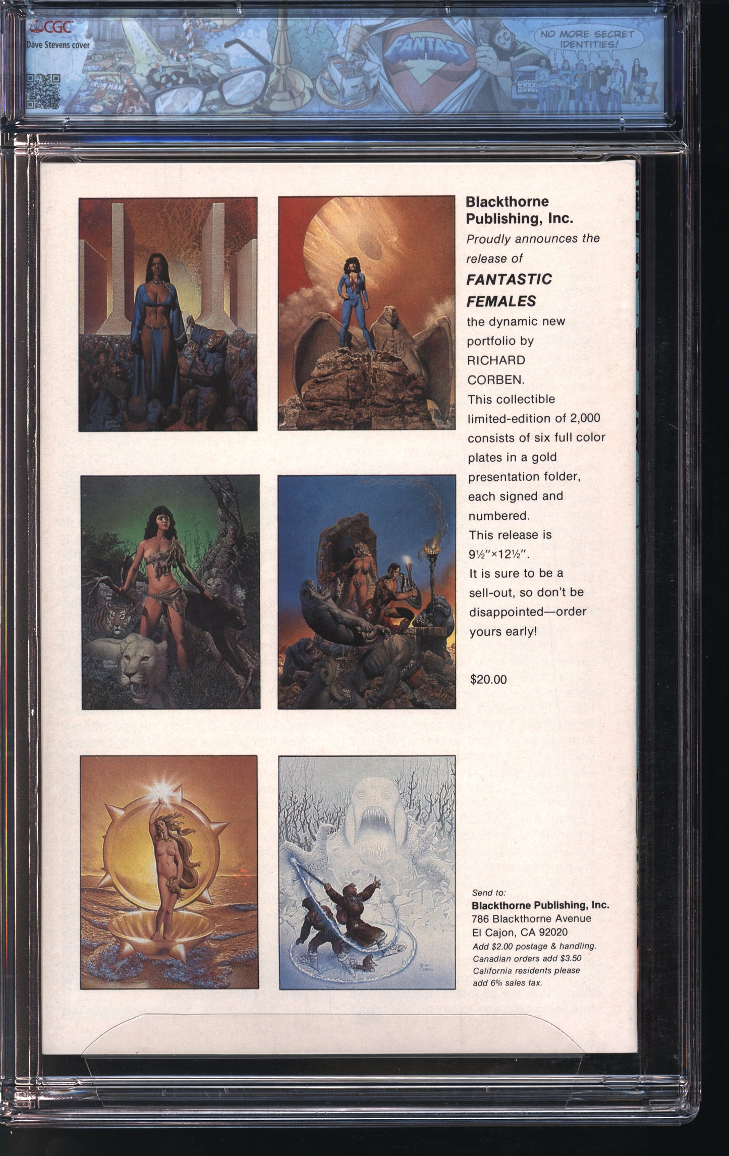 Blackthorne Sheena 3-D Special #1 5/85 FANTAST CGC 9.8 White Pages
