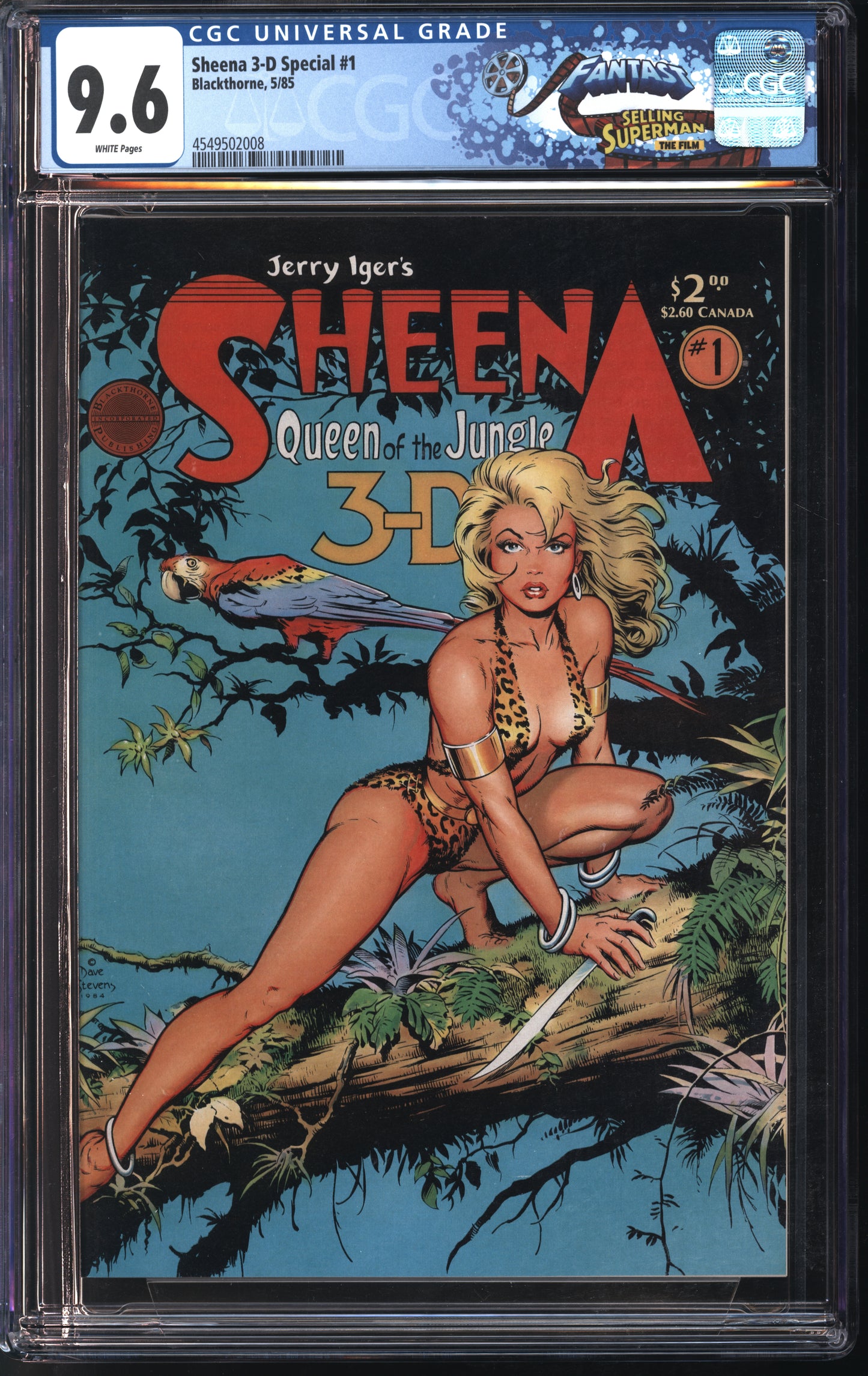 Blackthorne Sheena 3-D Special #1 5/85 FANTAST CGC 9.8 White Pages