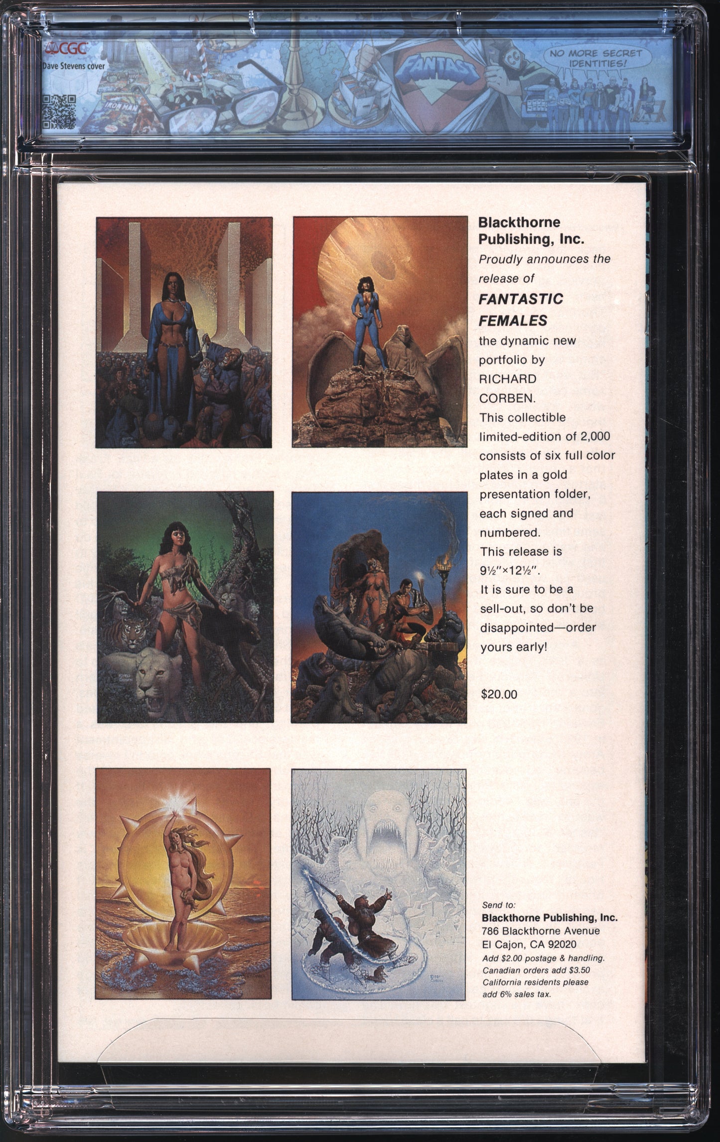 Blackthorne Sheena 3-D Special #1 5/85 FANTAST CGC 9.8 White Pages