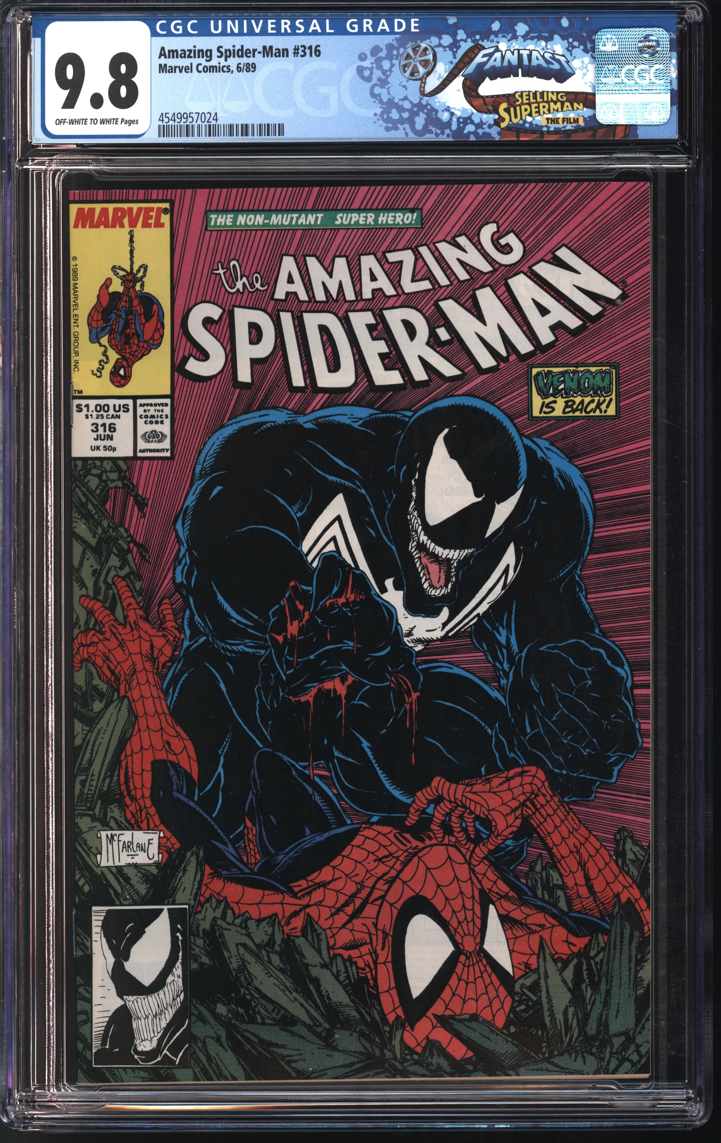Marvel Amazing Spider-Man #316 6/89 FANTAST CGC 9.8 Off-White to White Pages