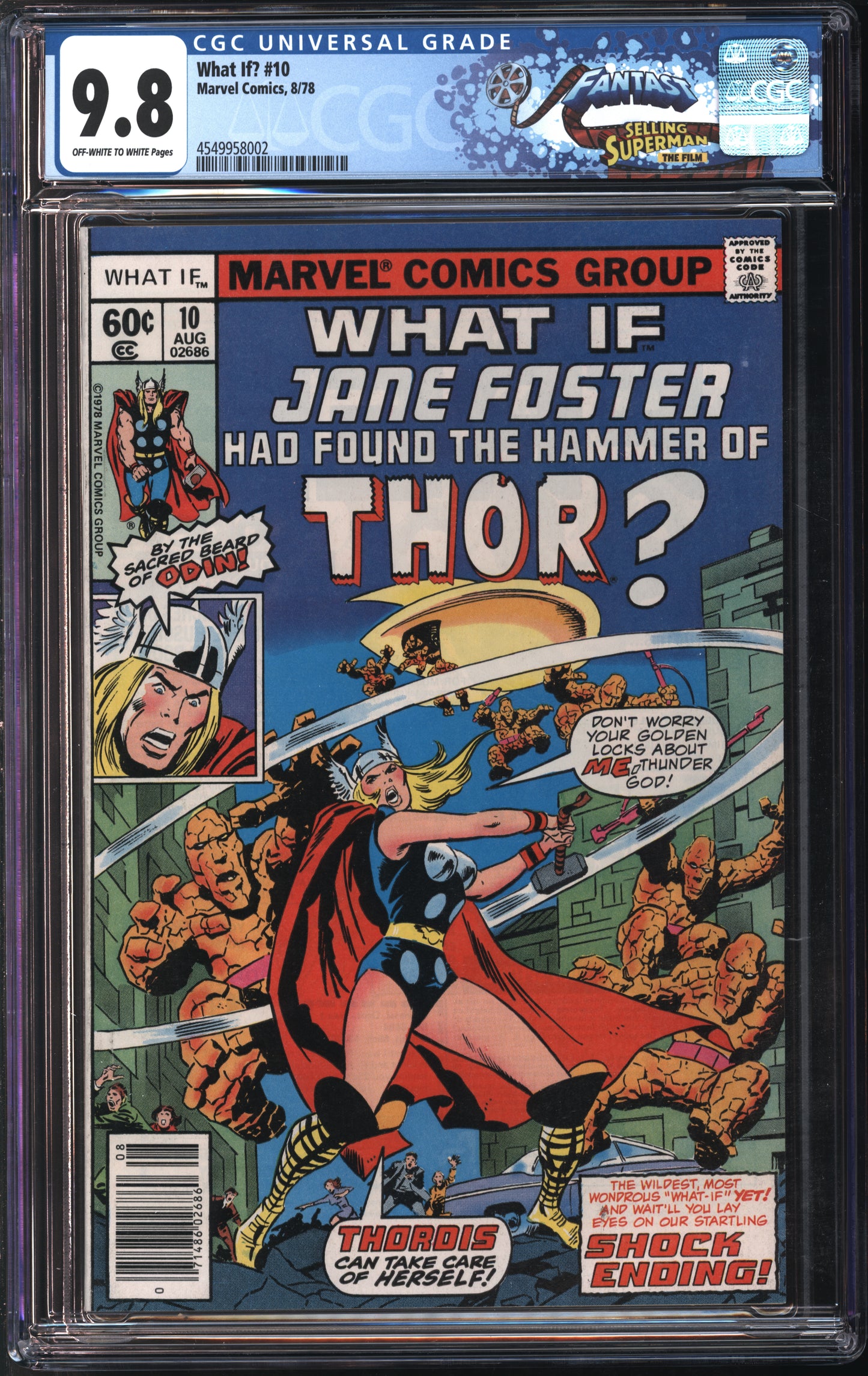Marvel Comics What If? #10 8/78 FANTAST CGC 9.8 Off-White to White Pages