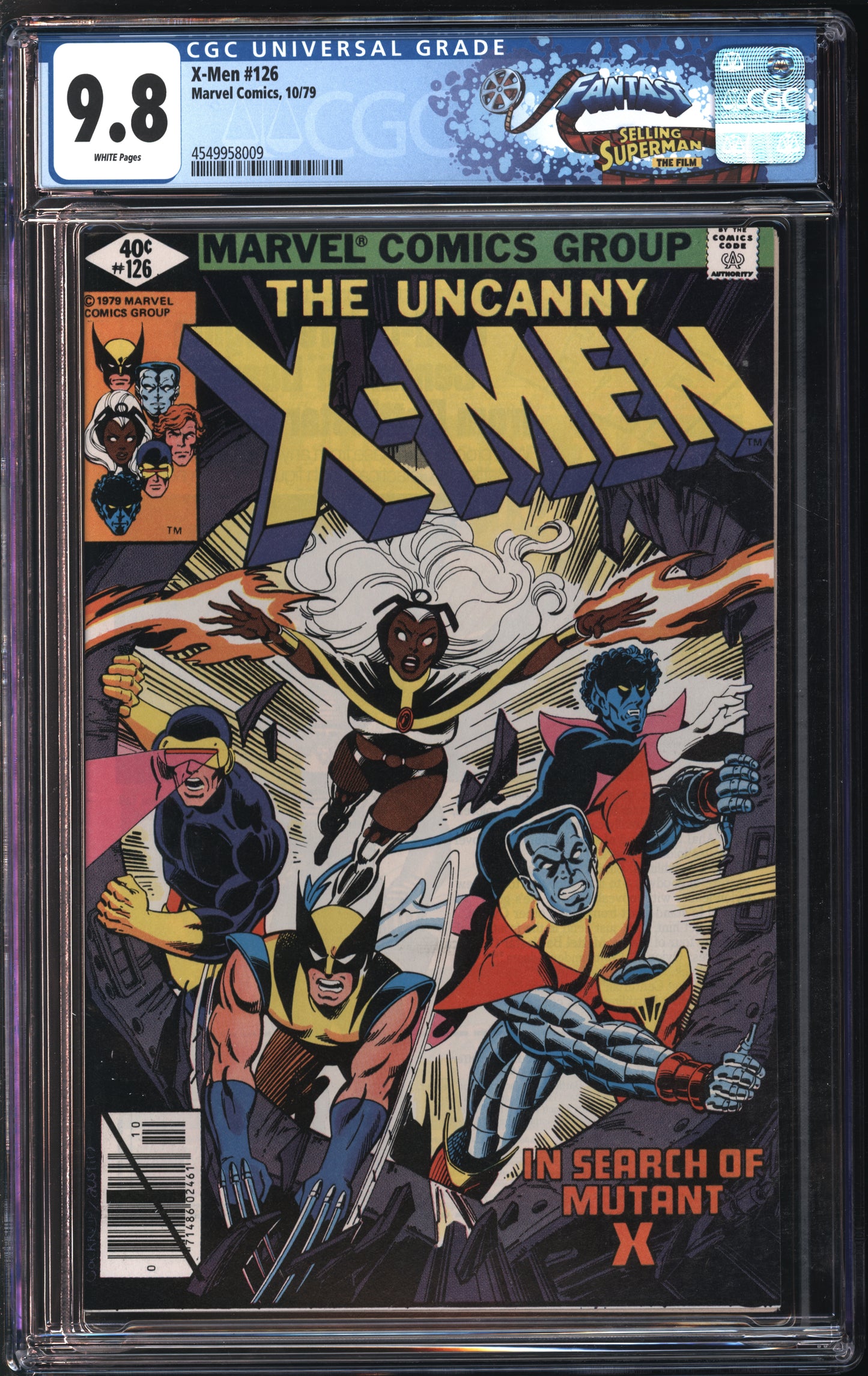 Marvel Comics X-men #126 10/79 FANTAST CGC 9.8 White Pages