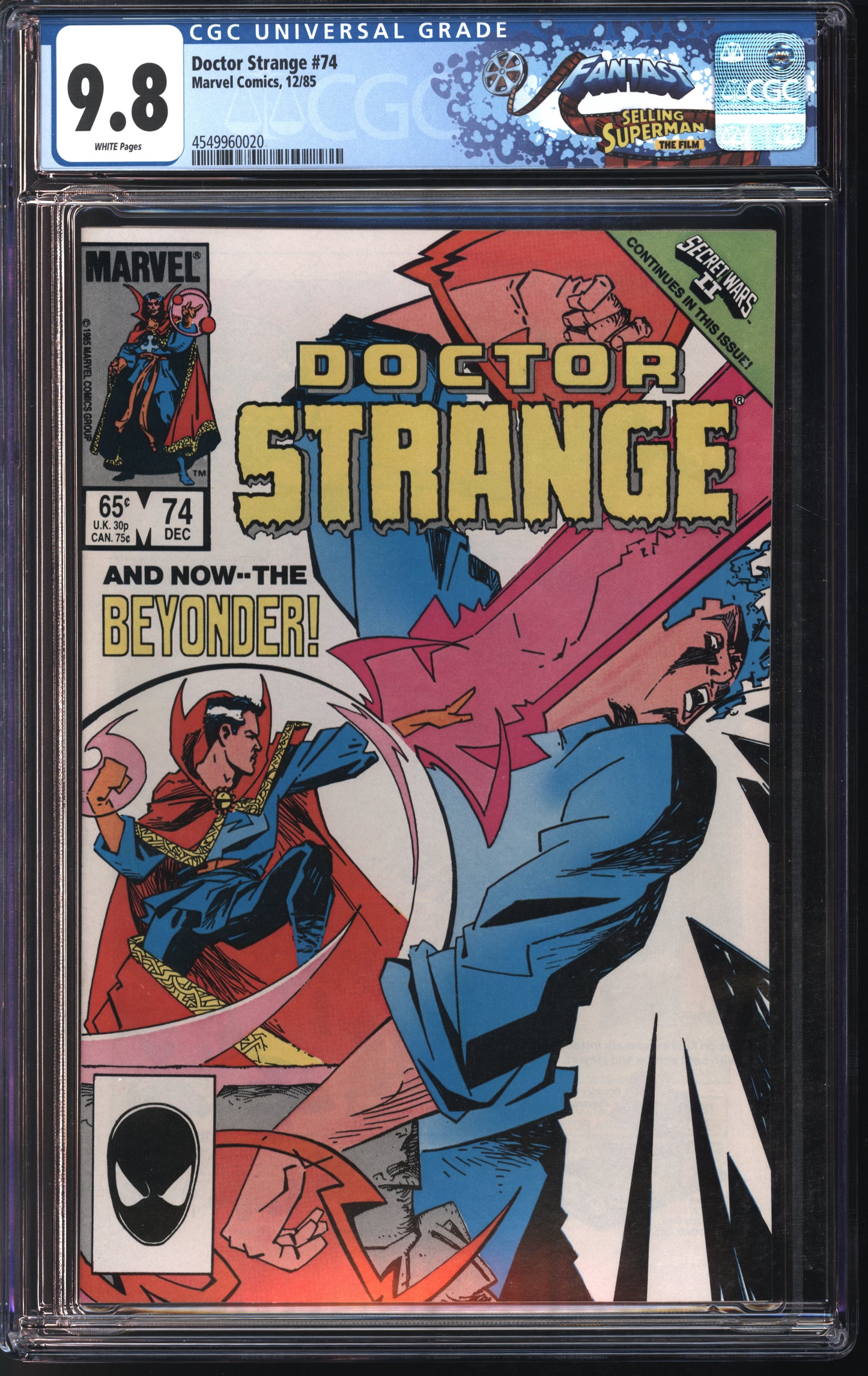 Marvel Comics Doctor Strange #74 12/85 FANTAST CGC 9.8 White Pages