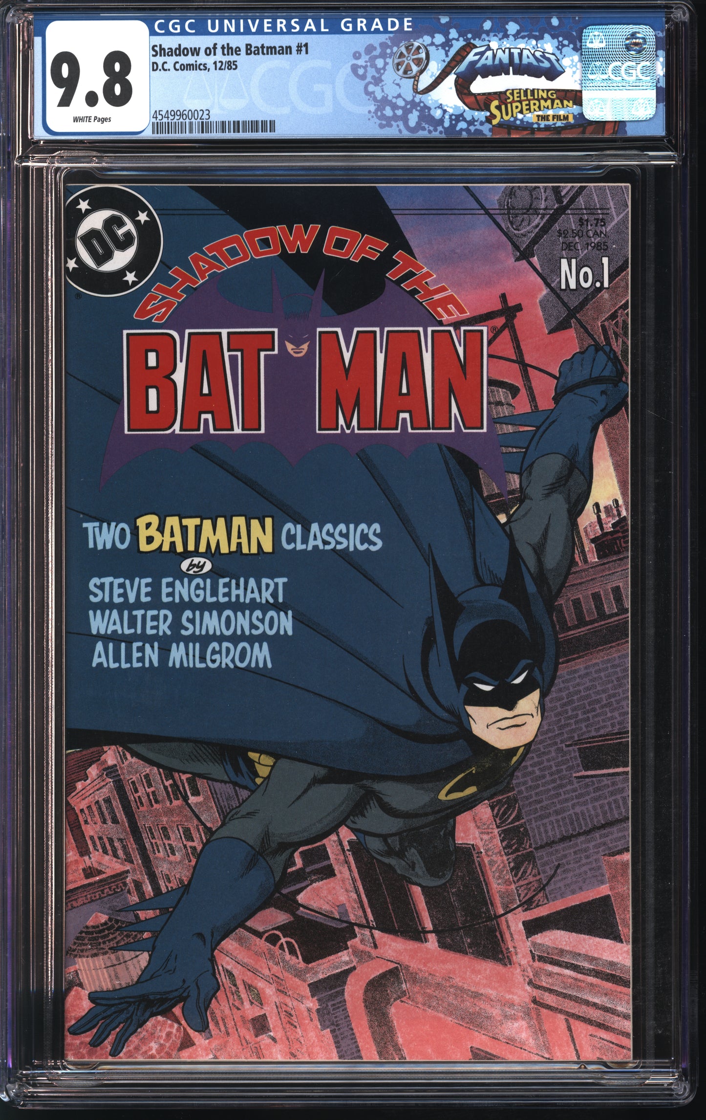 D.C. Comics Shadow of Batman #1 12/85 FANTAST CGC 9.8 White Pages