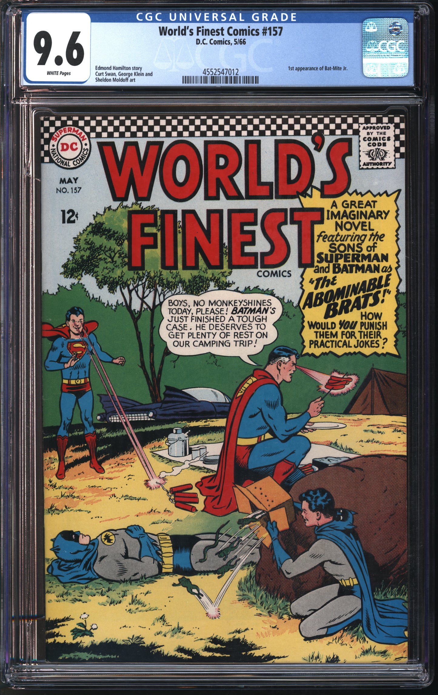 D.C. Comics World's Finest Comics #157 5/66 CGC 9.6 White Pages