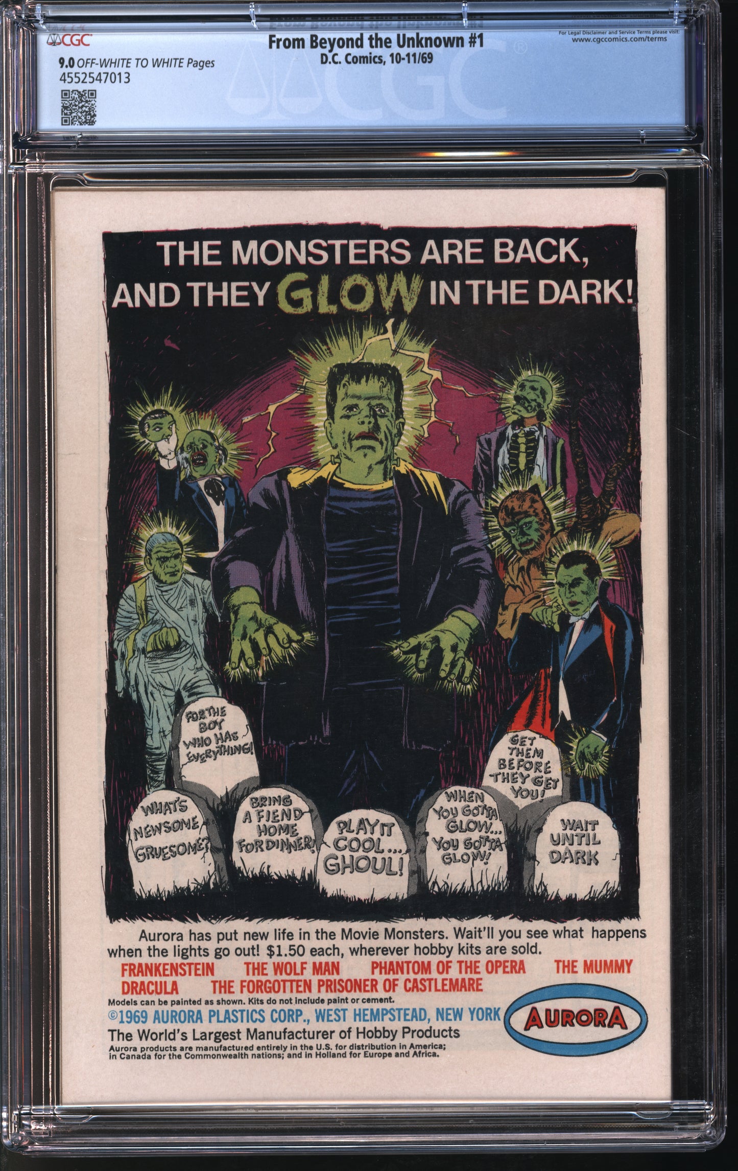 D.C. Comics From Beyond the Unknown #1 10-11/69 CGC 9.0 Off-White to White Pages