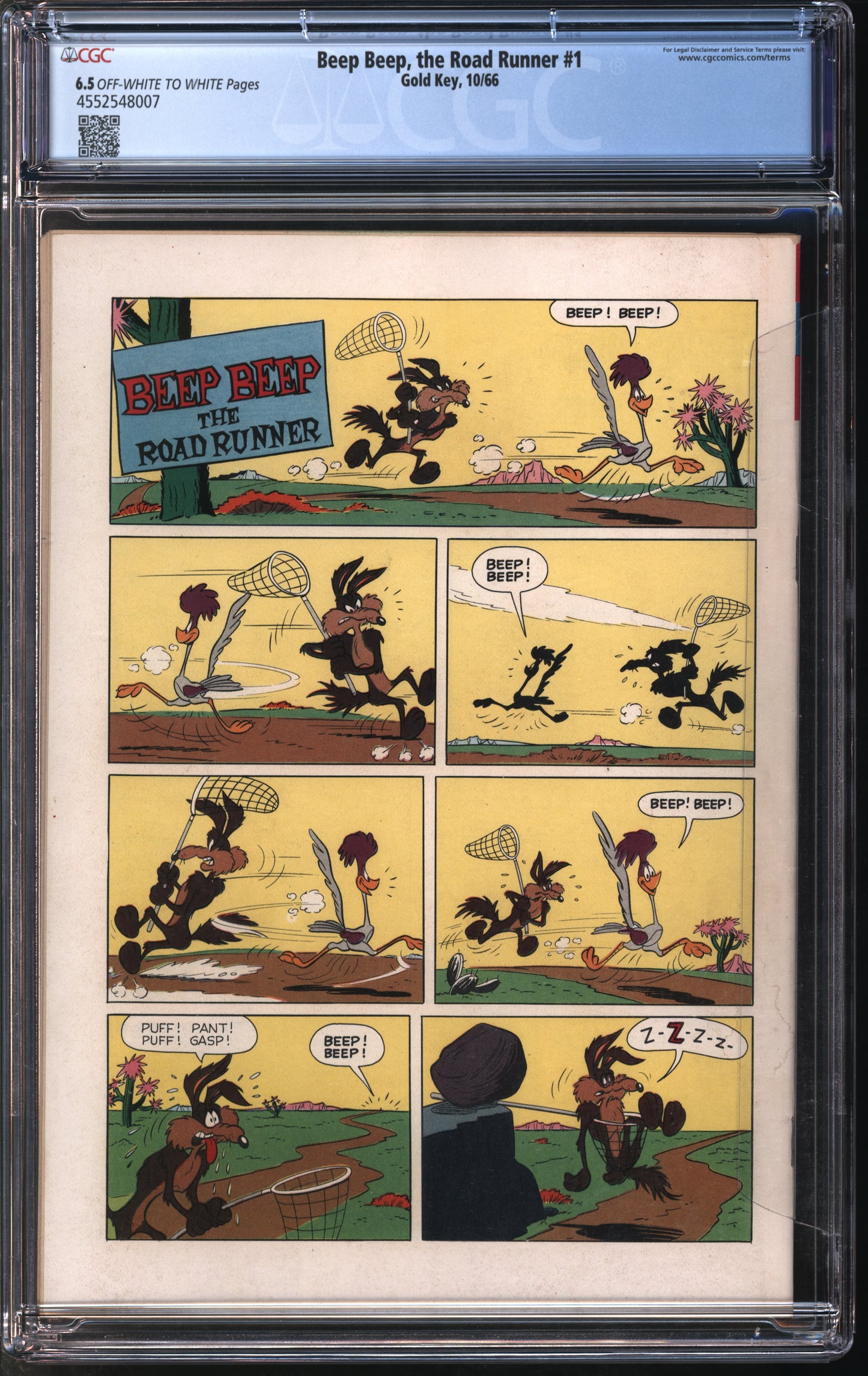 Gold Key Beep Beep, the Road Runner #1 10/66 CGC 6.5 Off-White to White Pages