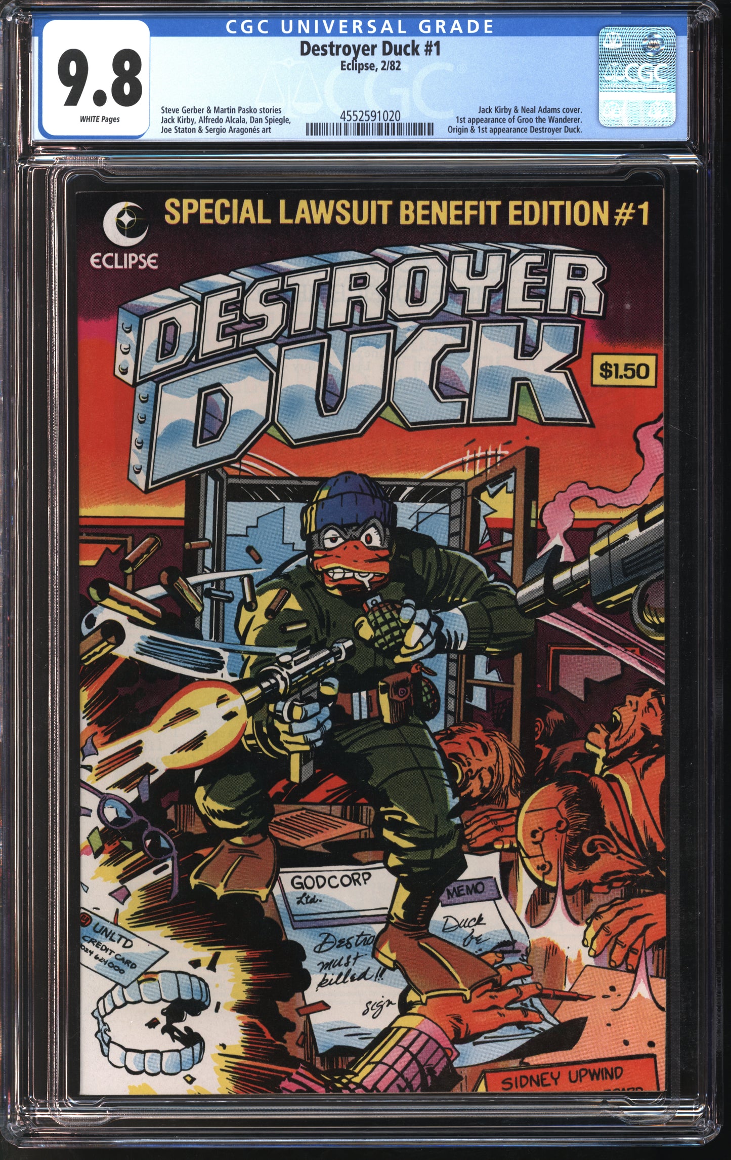 Eclipse Comics Destroyer Duck #1 2/82 CGC 9.8 White Pages
