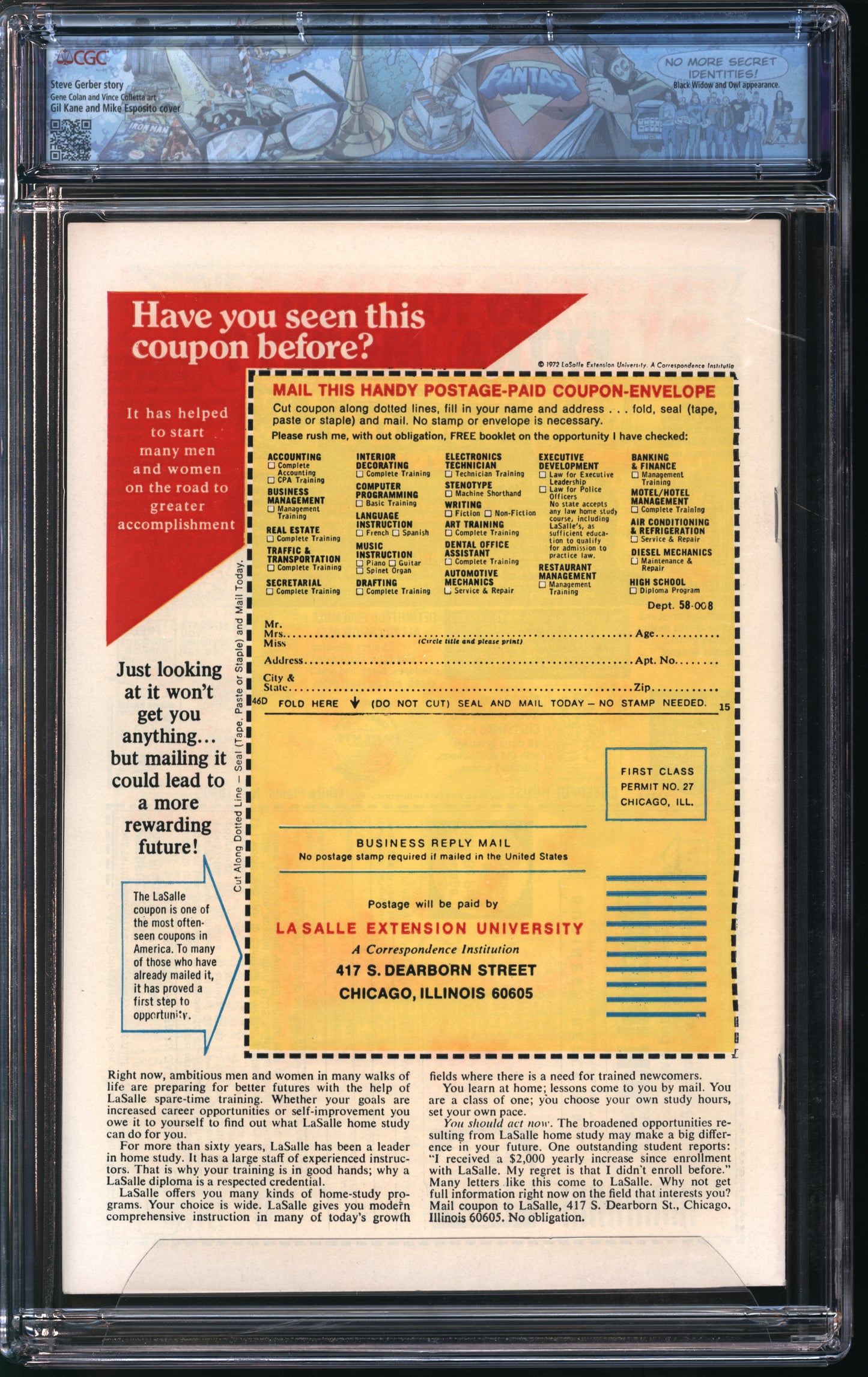 Marvel Comics Daredevil #116 12/74 FANTAST CGC 9.6 Off-White to White Pages