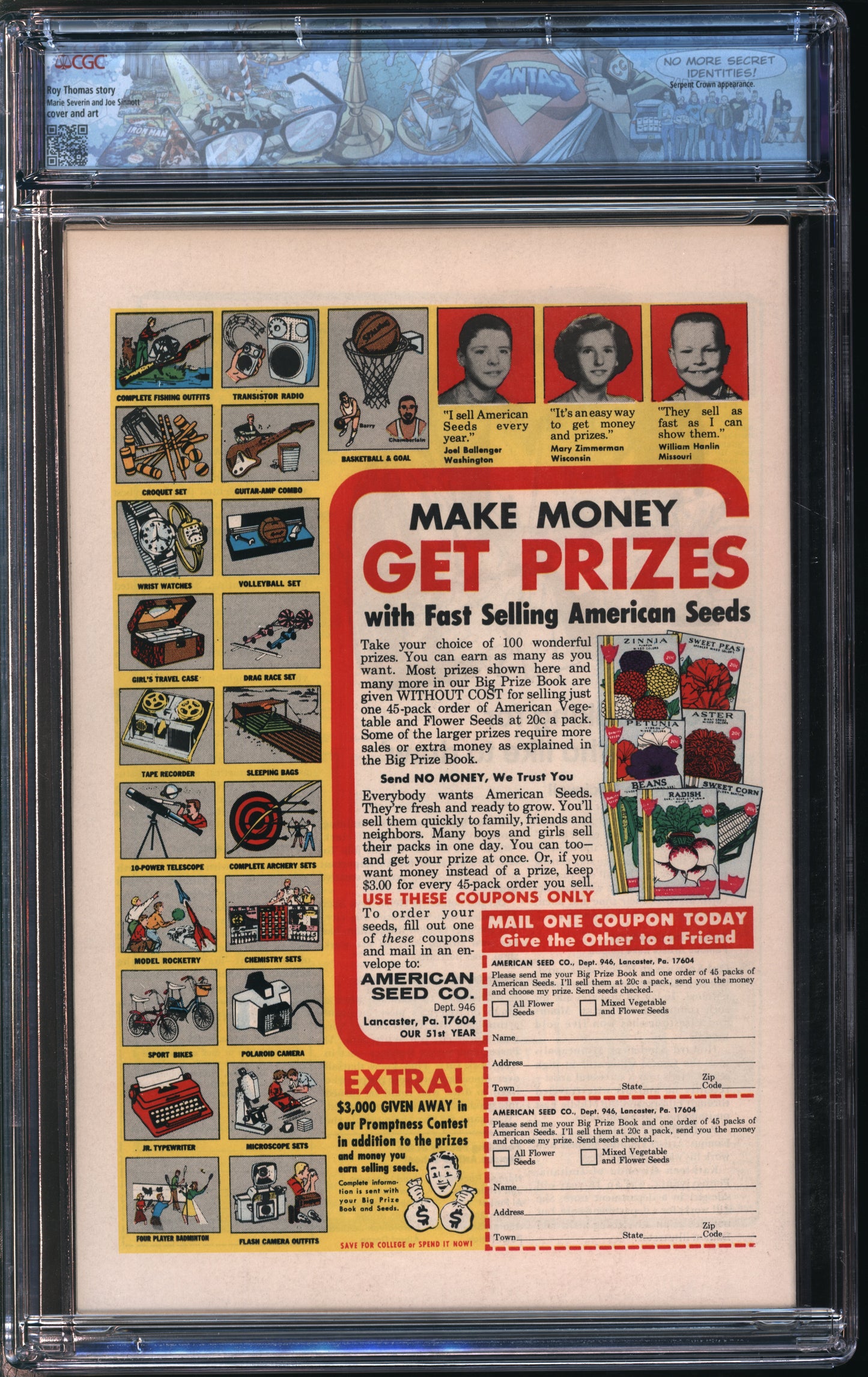 Marvel Comics Sub-Mariner #13 5/69 FANTAST CGC 9.4 Off-White to White Pages