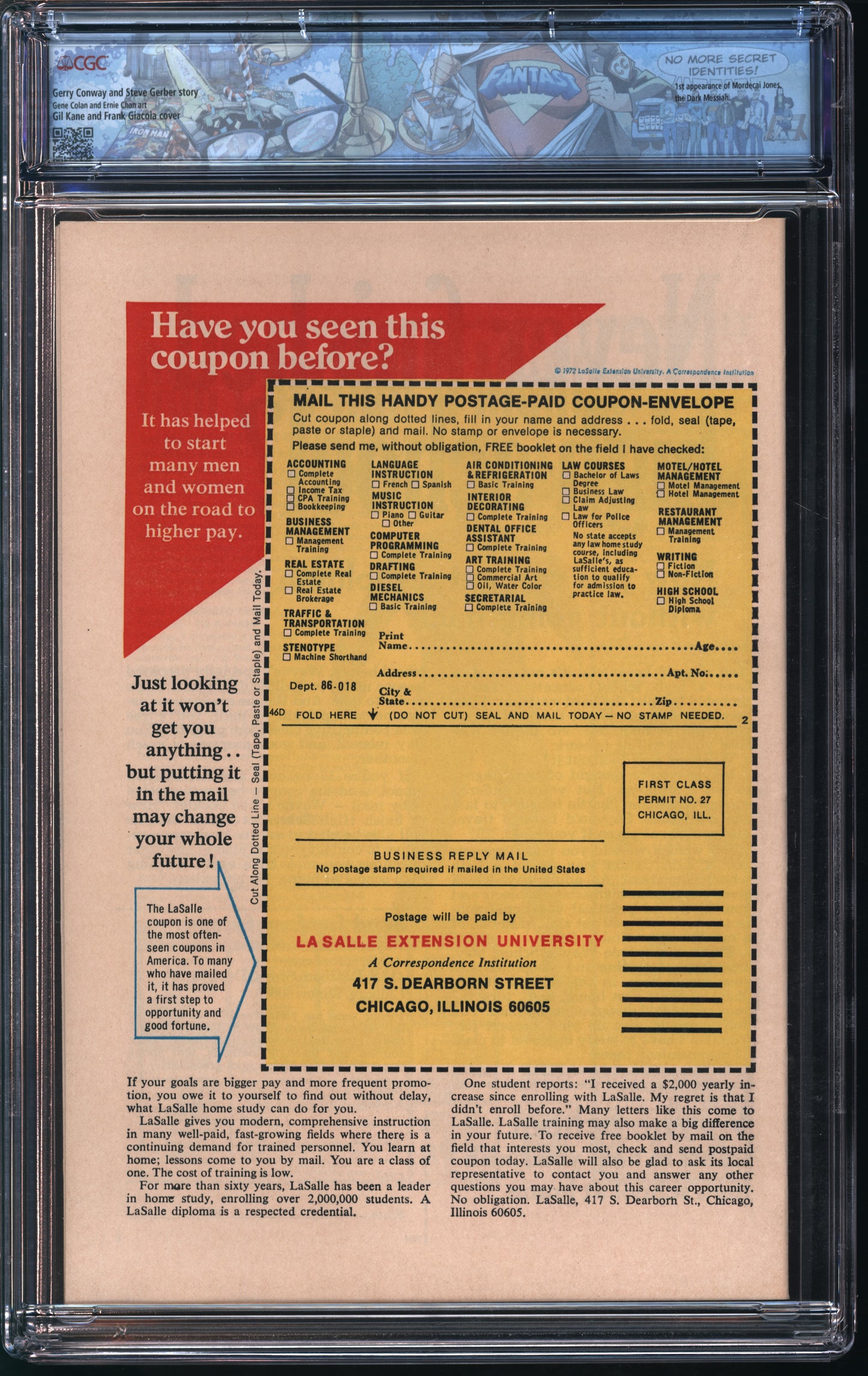 Marvel Comics Daredevil #97 3/73 FANTAST CGC 9.8 White Pages