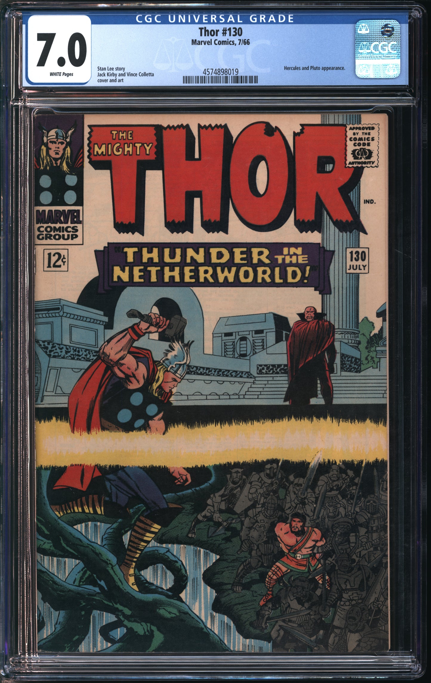 Marvel Comics Thor #130 7/66 CGC 7.0 White Pages