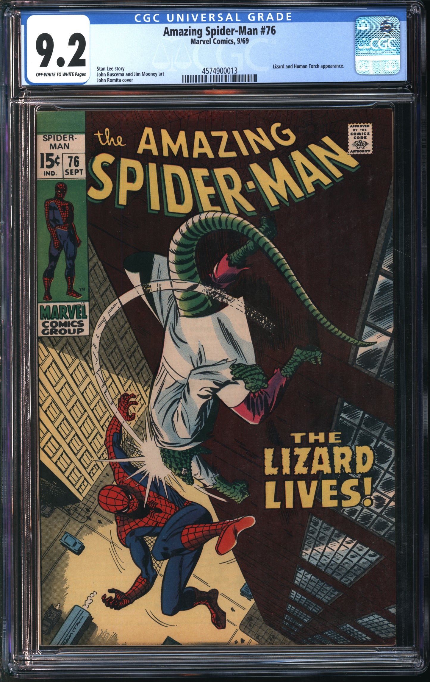 Marvel Comics Amazing Spider-Man #76 9/69 CGC 9.2 Off-White to White Pages