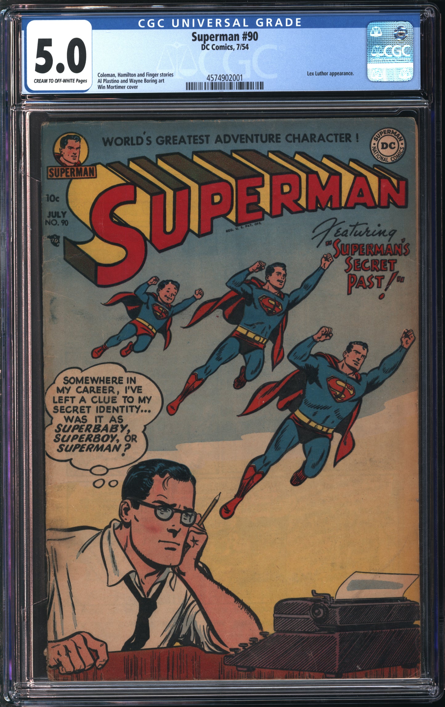 D.C. Comics Superman #90 7/54 CGC 5.0 Cream to Off-White Pages