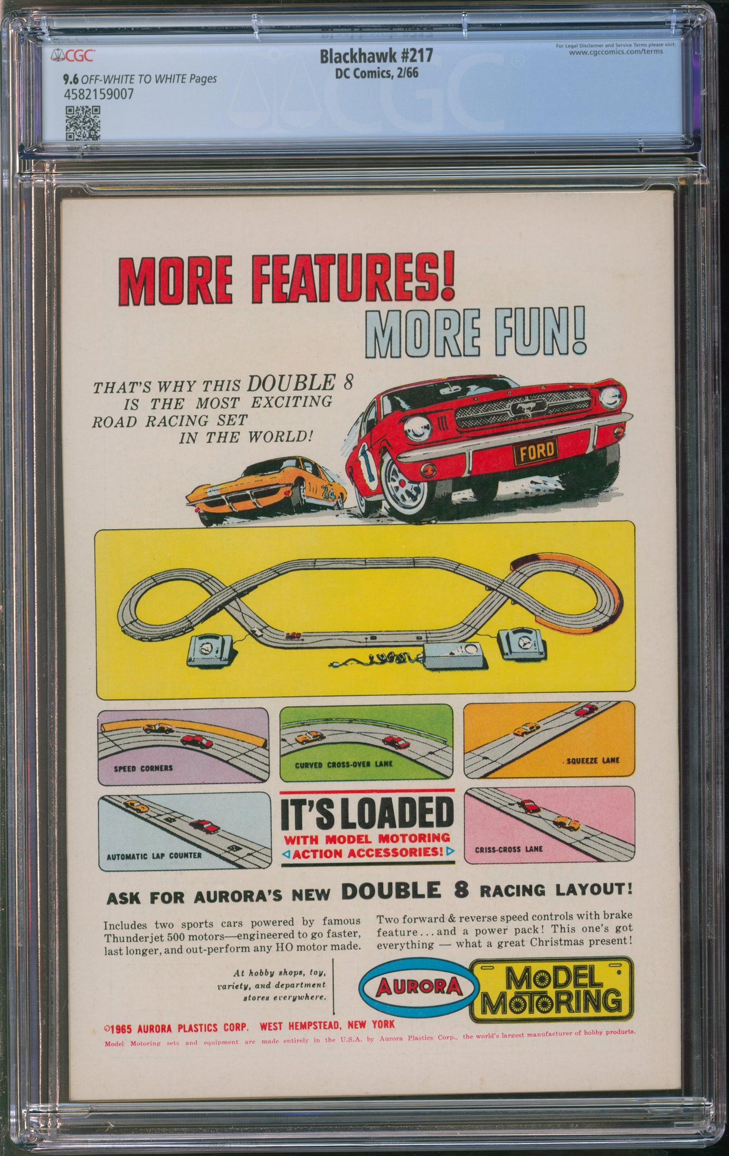 D.C. Comics Blackhawk #217 2/66 CGC 9.6 Off-White to White Pages