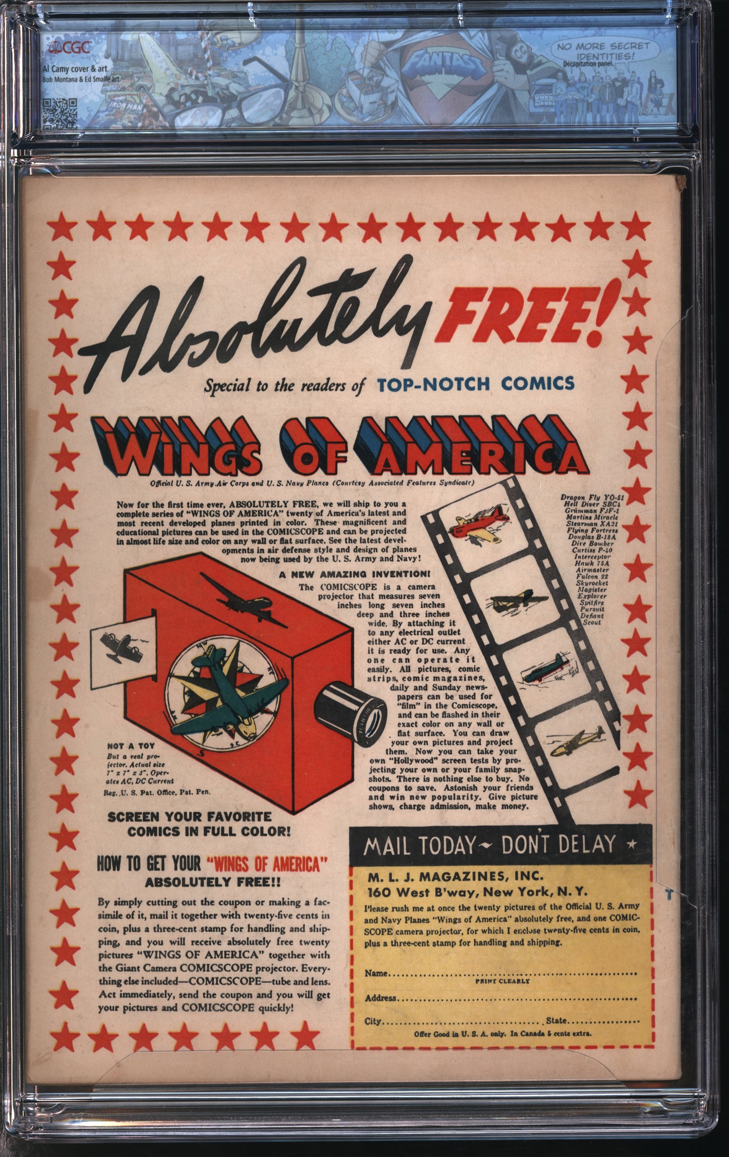 MLJ Magazines Top-Notch Comics #21 11/41 FANTAST CGC 9.8