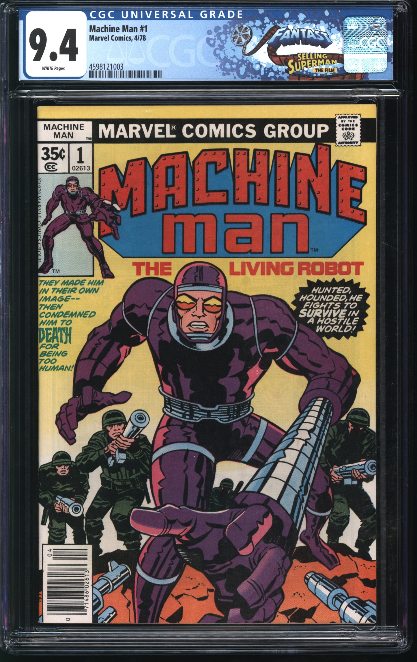 Marvel Comics Machine Man #1 4/78 FANTAST CGC 9.4 White Pages