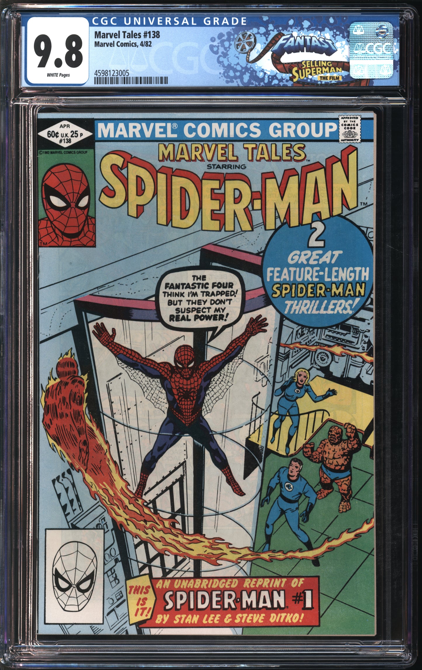 Marvel Comics Marvel Tales #138 4/82 FANTAST CGC 9.8 White Pages