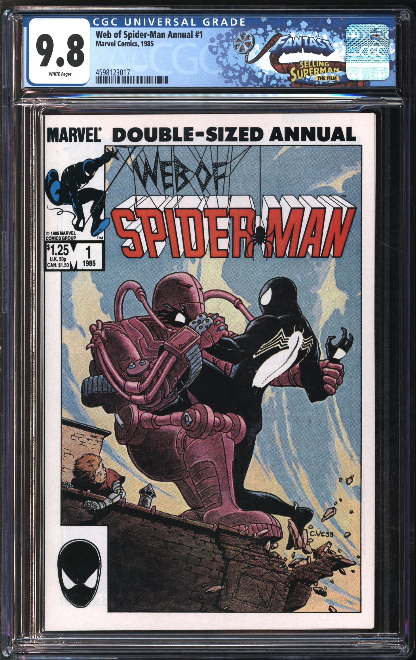Marvel Comics Web of Spider-Man Annual #1 1985 FANTAST CGC 9.8 White Pages