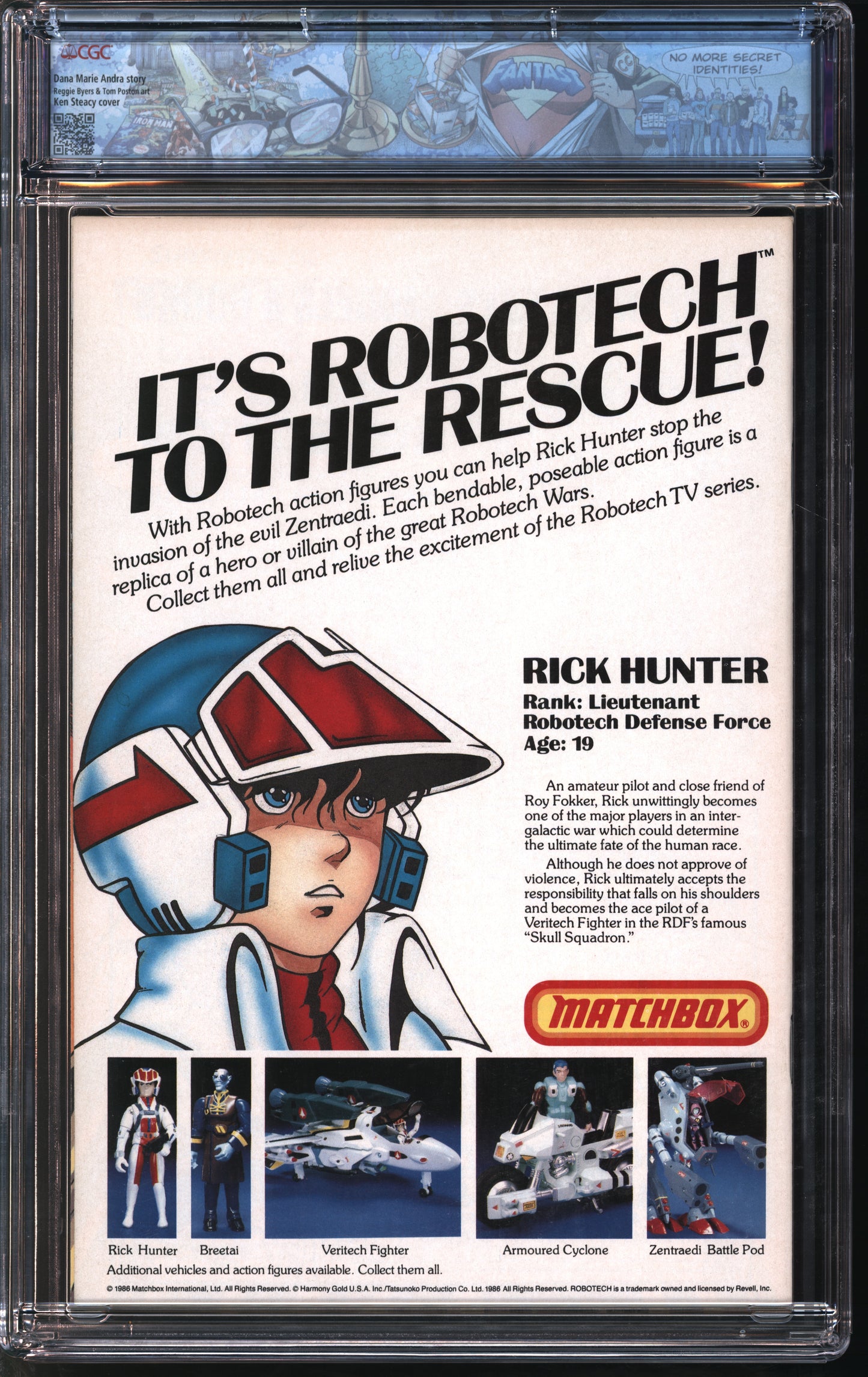 Comico Comics Robotech: The New Generation #9 7/86 FANTAST CGC 9.2 White Pages