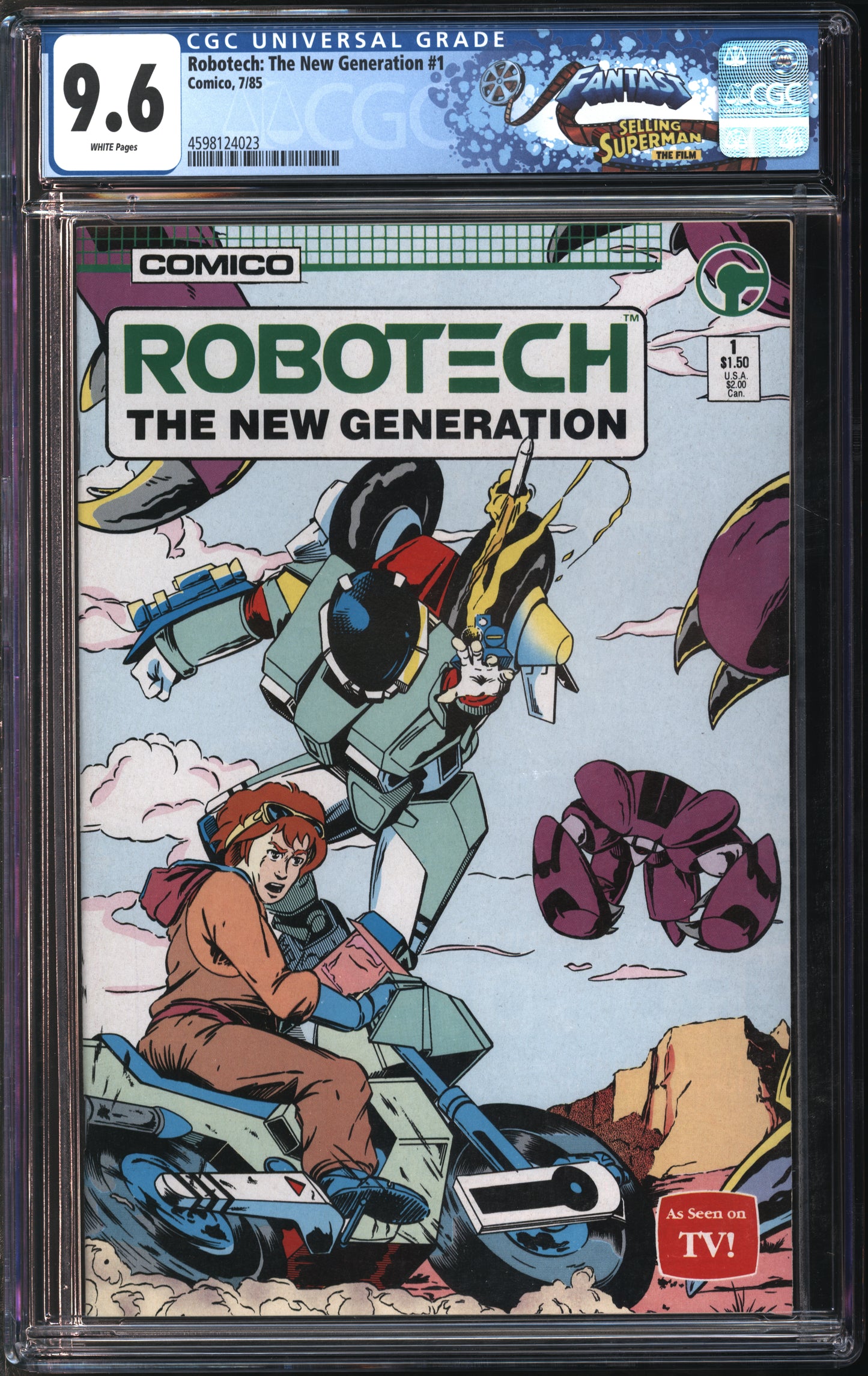 Comico Comics Robotech: The New Generation #1 7/85 FANTAST CGC 9.6 White Pages