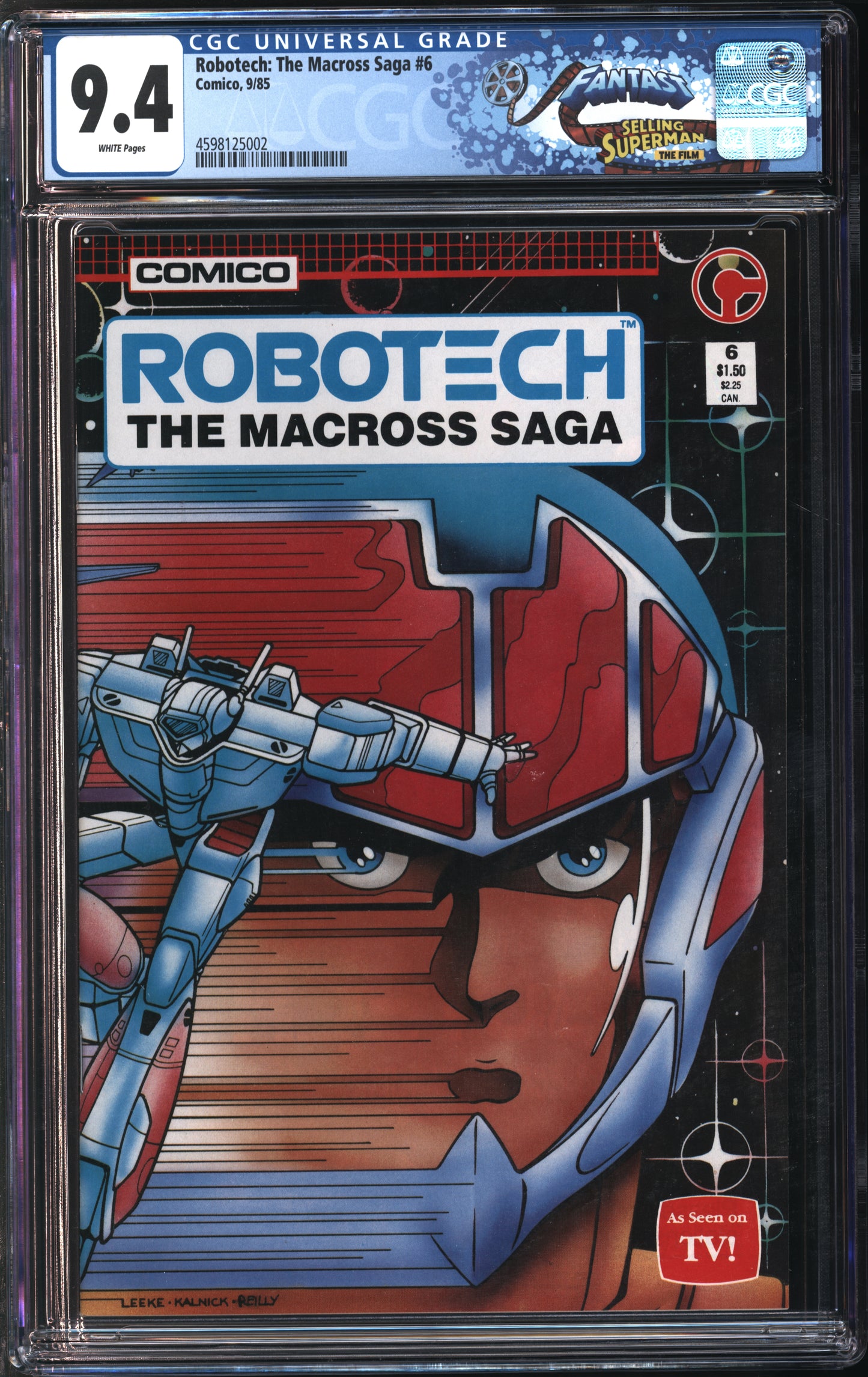 Comico Comics Robotech: The Macross Saga #6 9/85 FANTAST CGC 9.4 White Pages