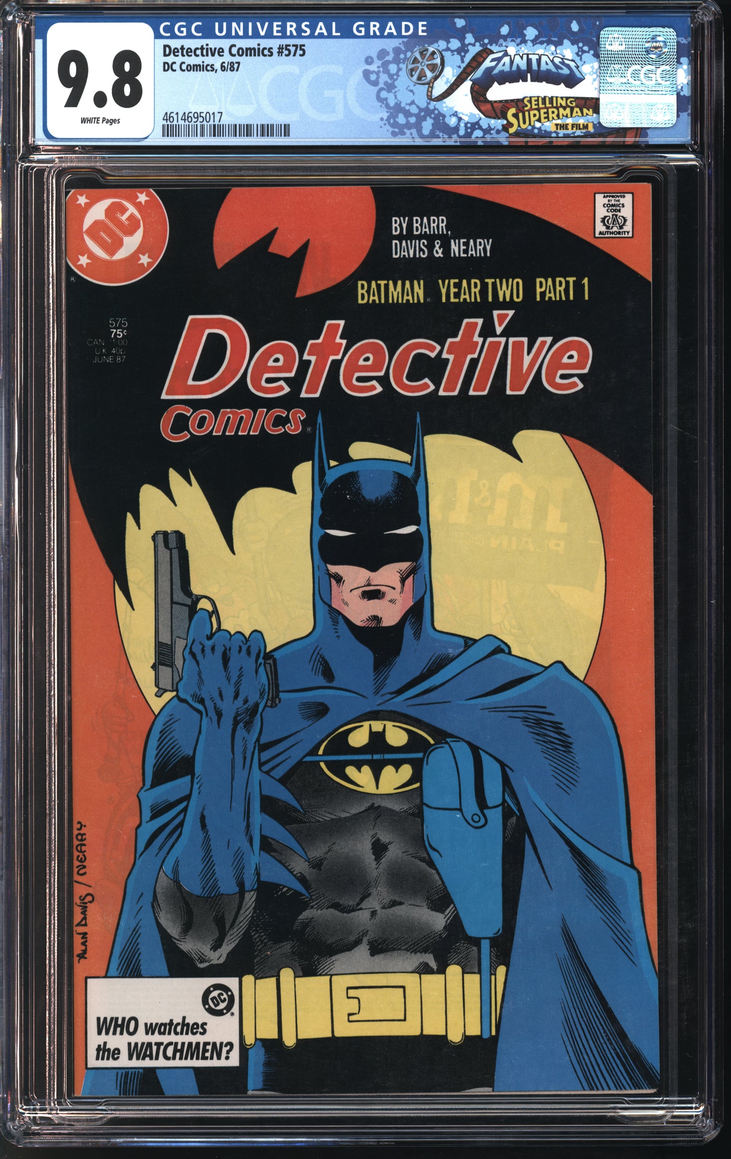 D.C. Comics Detective Comics #575 6/87 FANTAST CGC 9.8 White Pages