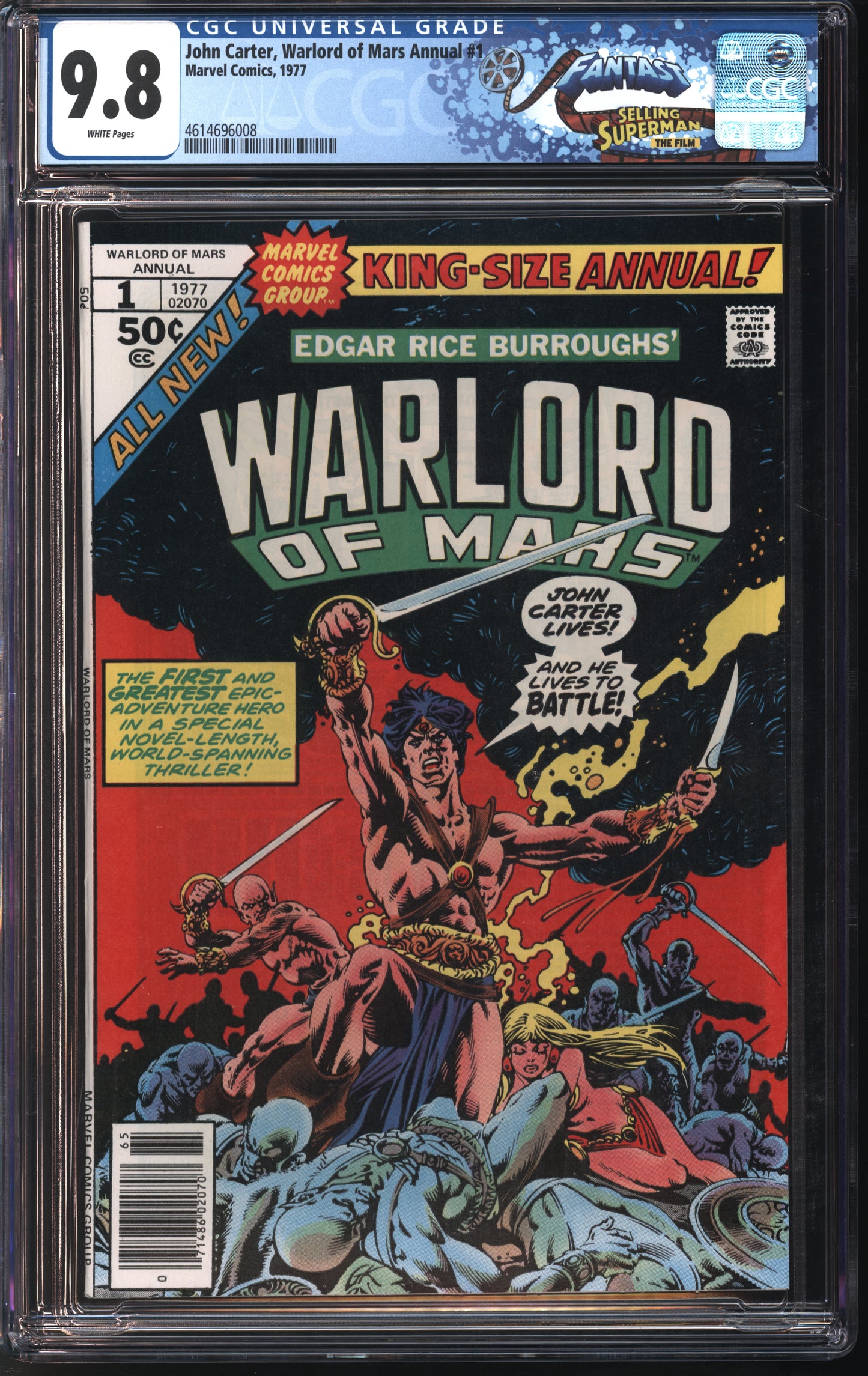 Marvel Comics John Carter, Warlord of Mars Annual #1 1977 FANTAST CGC 9.8 White Pages