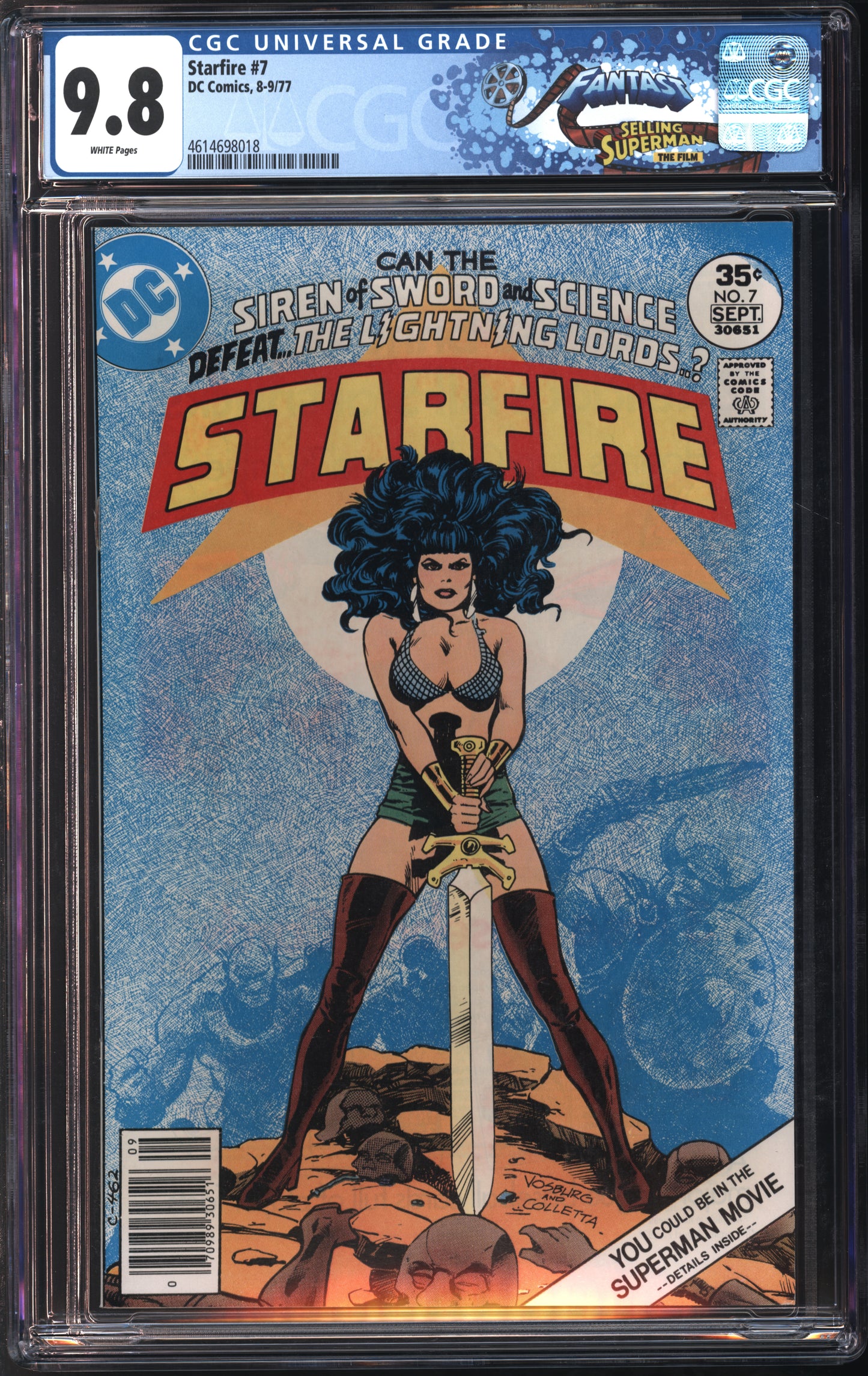 D.C. Comics Starfire #7 8-9/77 FANTAST CGC 9.8 White Pages
