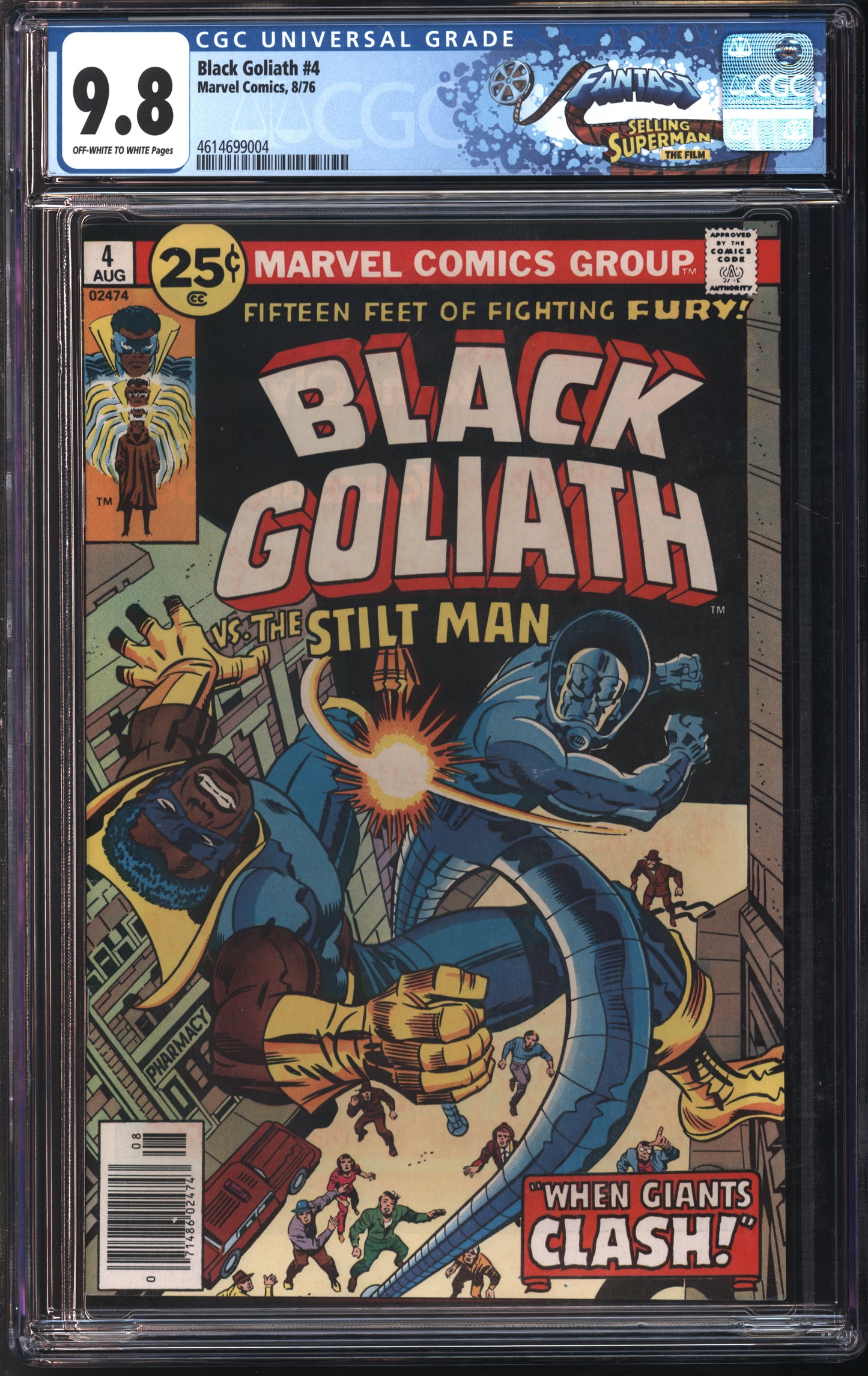 Marvel Comics Black Goliath #4 8/76 FANTAST CGC 9.8 Off-White to White Pages
