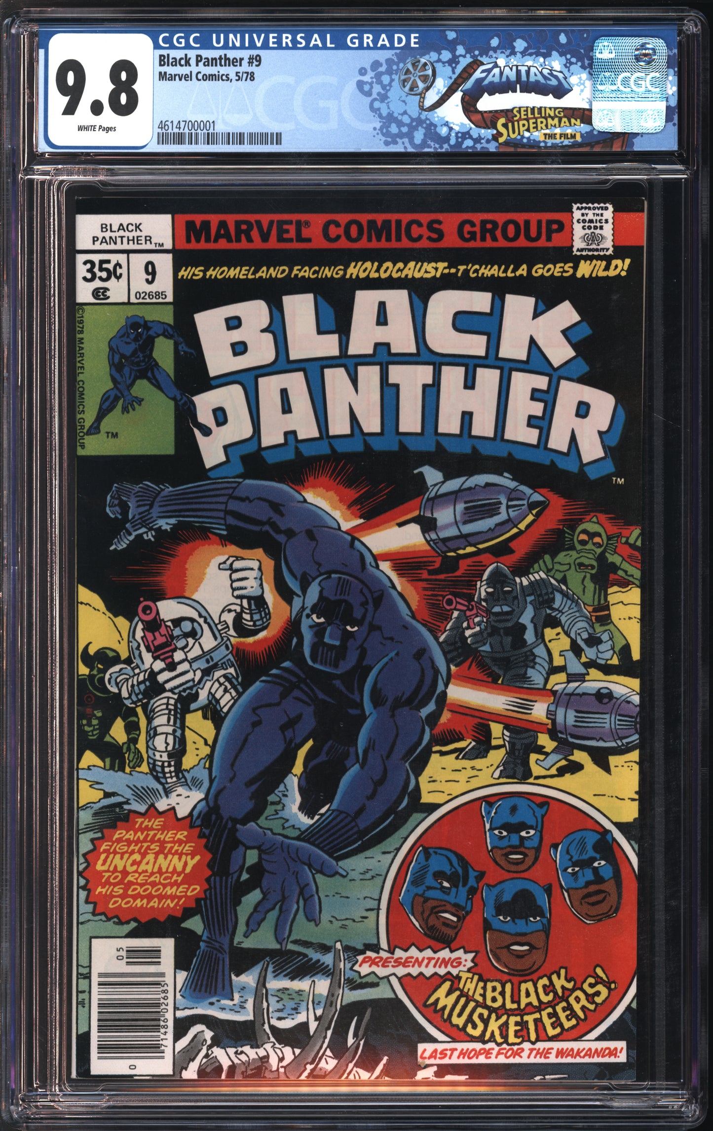 Marvel Comics Black Panther #9 5/78 FANTAST CGC 9.8 White Pages