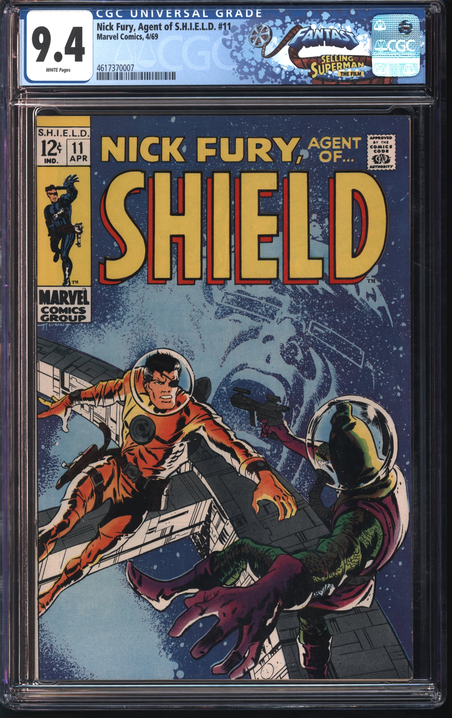 Marvel Comics Nick Fury, Agent of S.H.I.E.L.D. 4/69 FANTAST CGC 9.4 White Pages