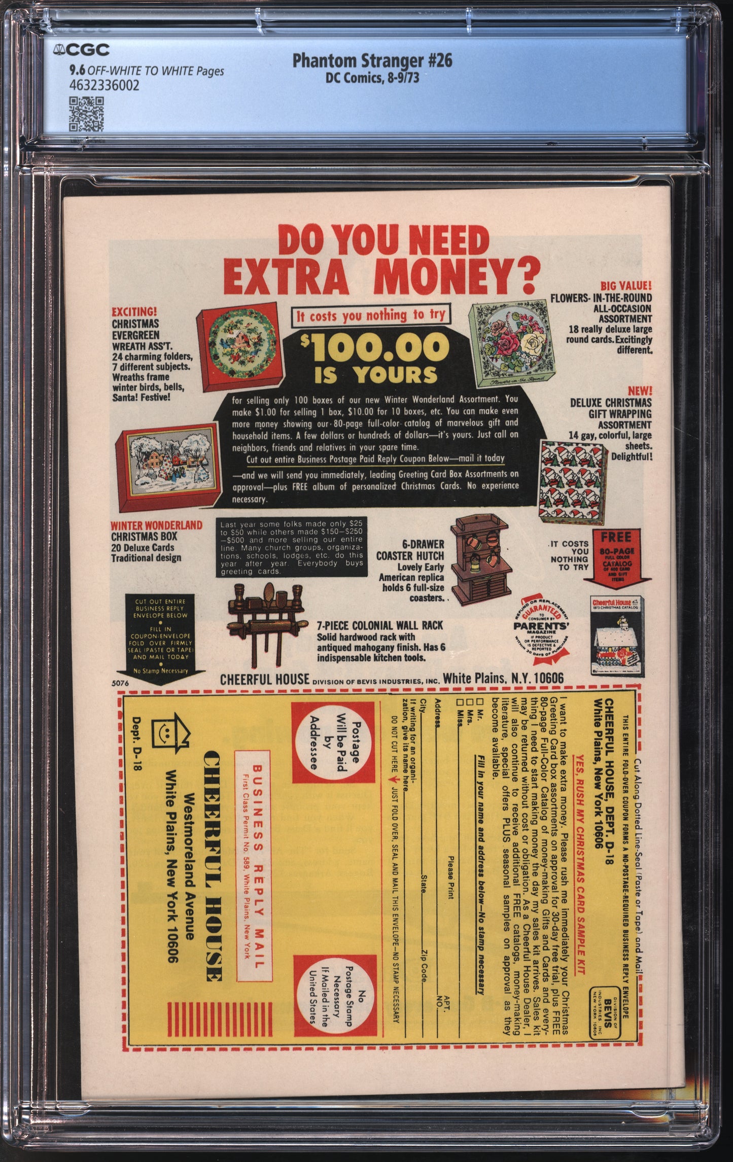 D.C. Comics Phantom Stranger #26 8-9/73 CGC 9.6 Off-White to White Pages