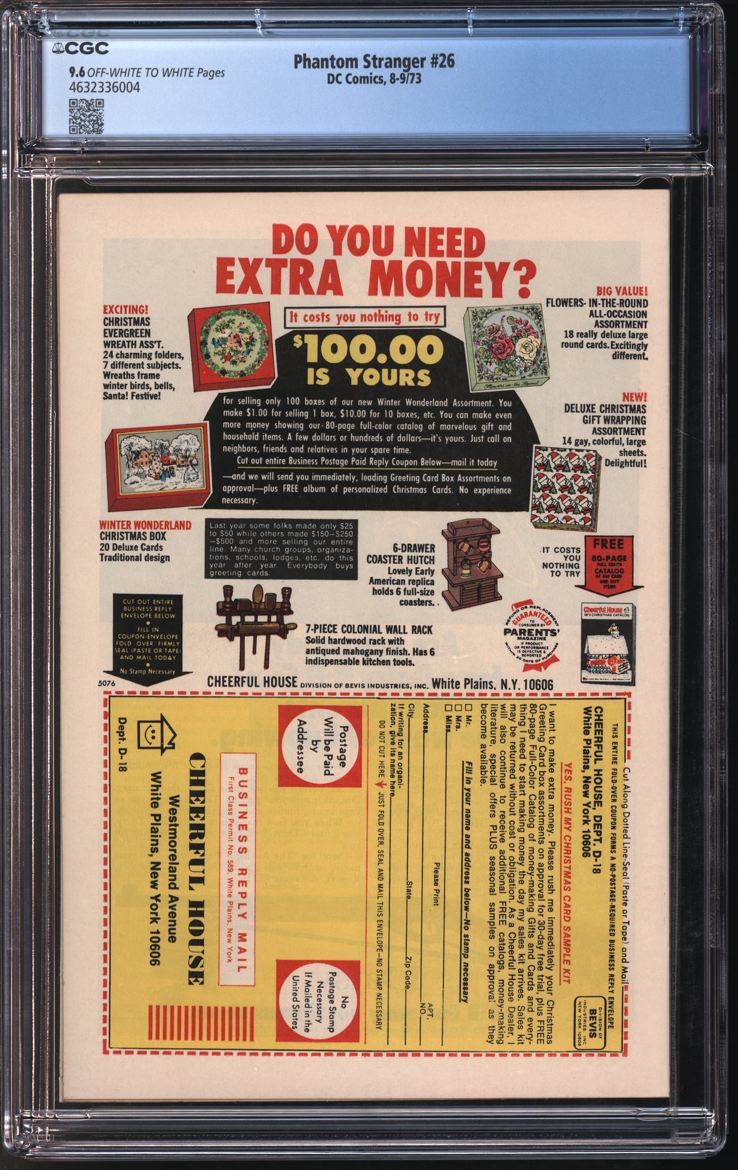 D.C. Comics Phantom Stranger #26 8-9/73 CGC 9.6 Off-White to White Pages