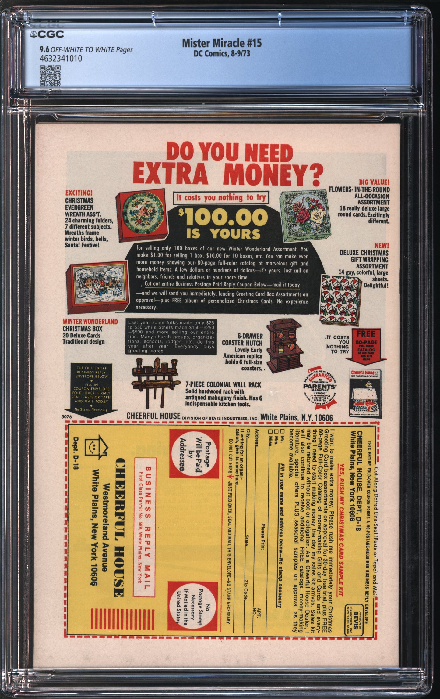 D.C. Comics Mister Miracle #15 8-9/73 CGC 9.6 Off-White to White Pages